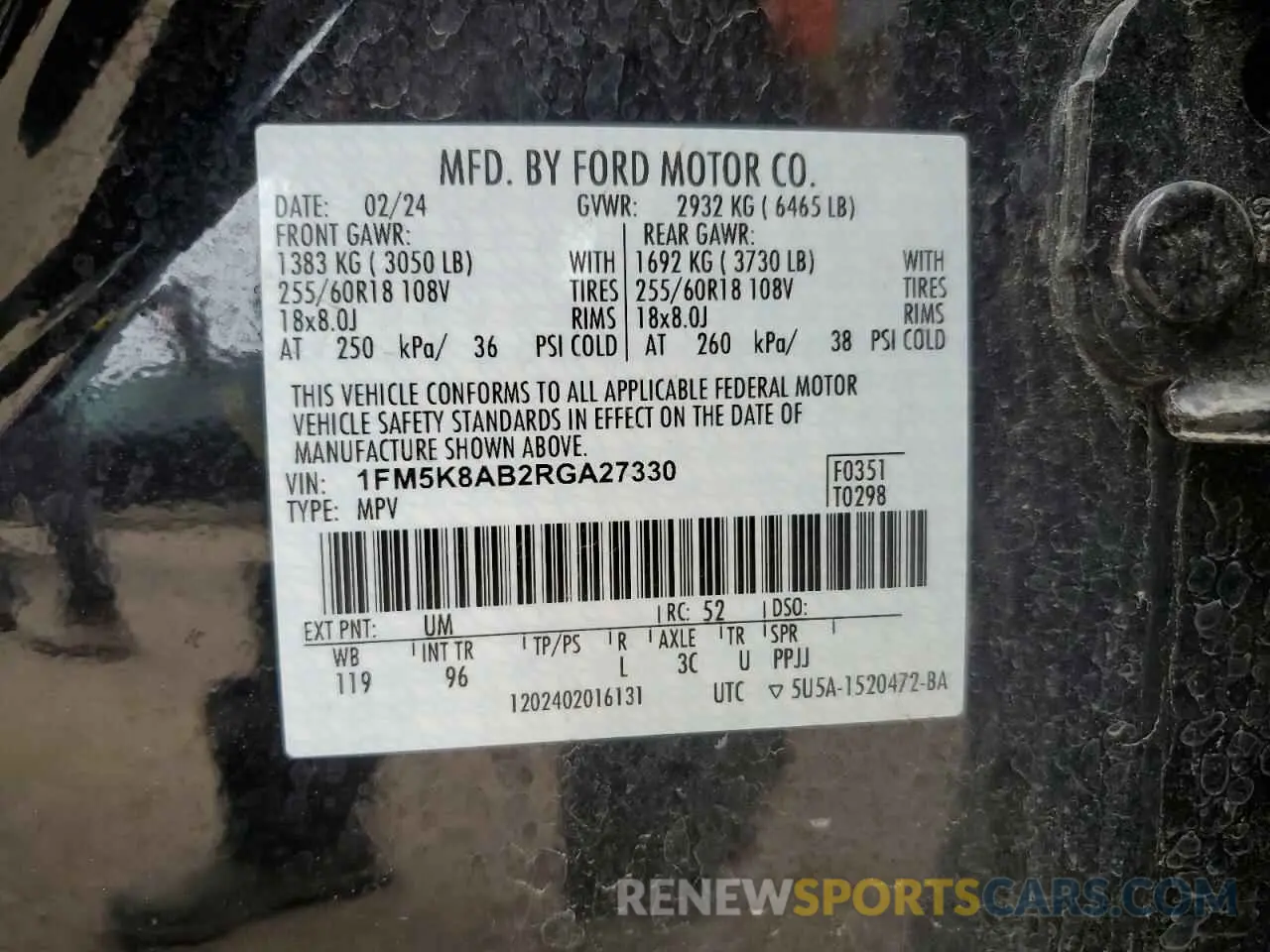 14 Photograph of a damaged car 1FM5K8AB2RGA27330 FORD EXPLORER 2024