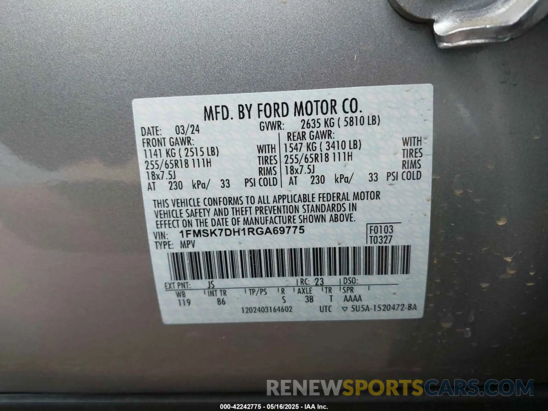9 Photograph of a damaged car 1FMSK7DH1RGA69775 FORD EXPLORER 2024