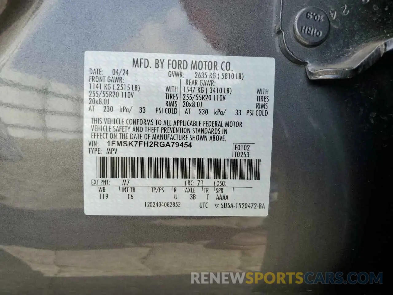14 Фотография поврежденного автомобиля 1FMSK7FH2RGA79454 FORD EXPLORER 2024