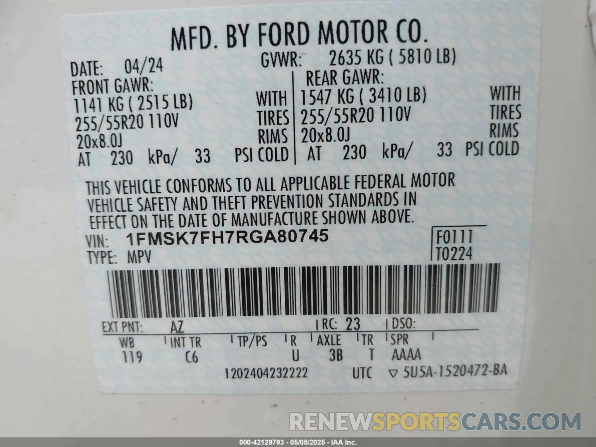 9 Photograph of a damaged car 1FMSK7FH7RGA80745 FORD EXPLORER 2024