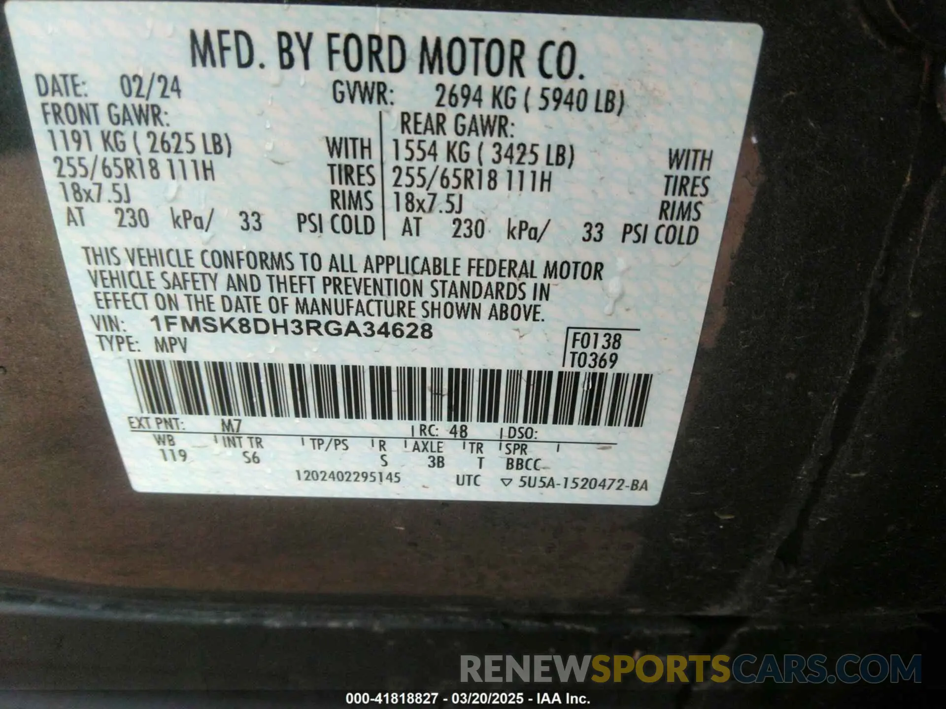 9 Photograph of a damaged car 1FMSK8DH3RGA34628 FORD EXPLORER 2024