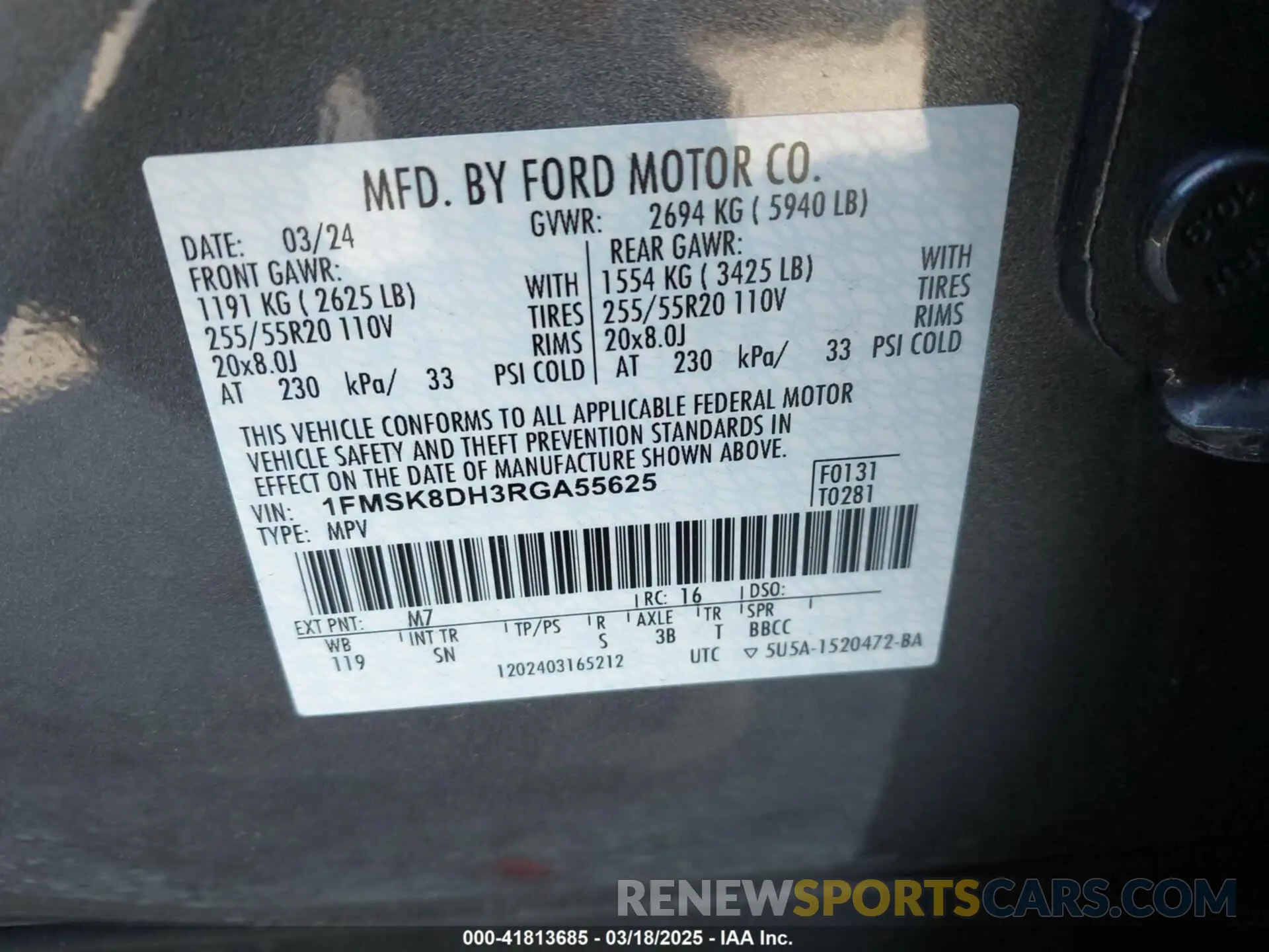 9 Фотография поврежденного автомобиля 1FMSK8DH3RGA55625 FORD EXPLORER 2024