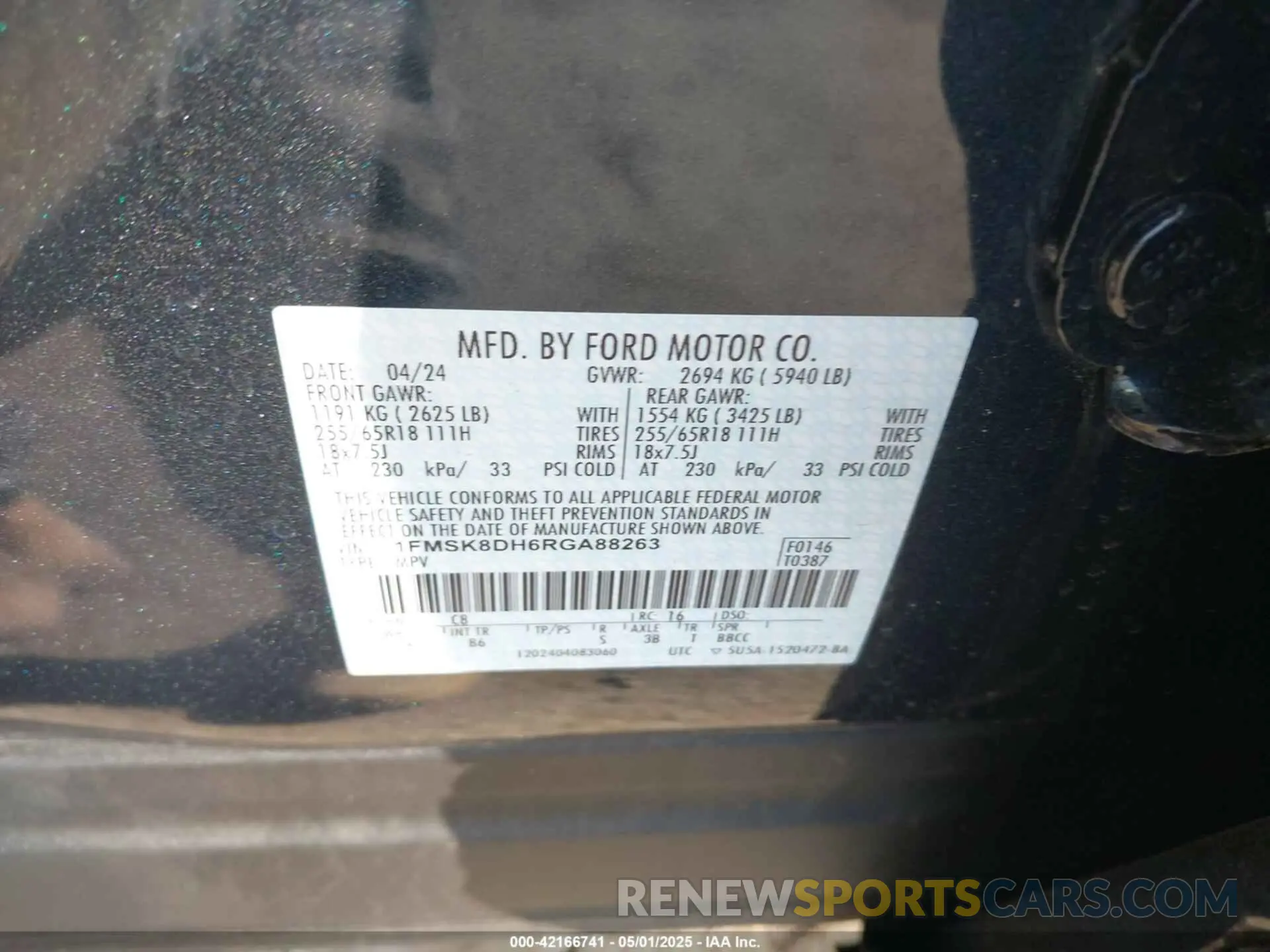 9 Фотография поврежденного автомобиля 1FMSK8DH6RGA88263 FORD EXPLORER 2024