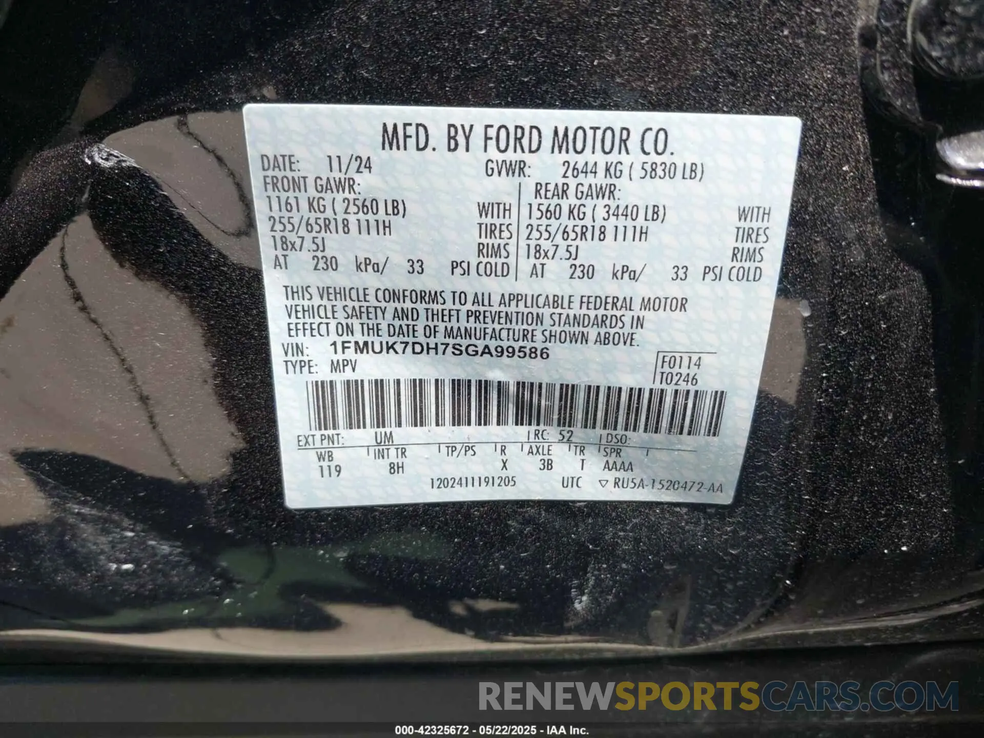 9 Фотография поврежденного автомобиля 1FMUK7DH7SGA99586 FORD EXPLORER 2025