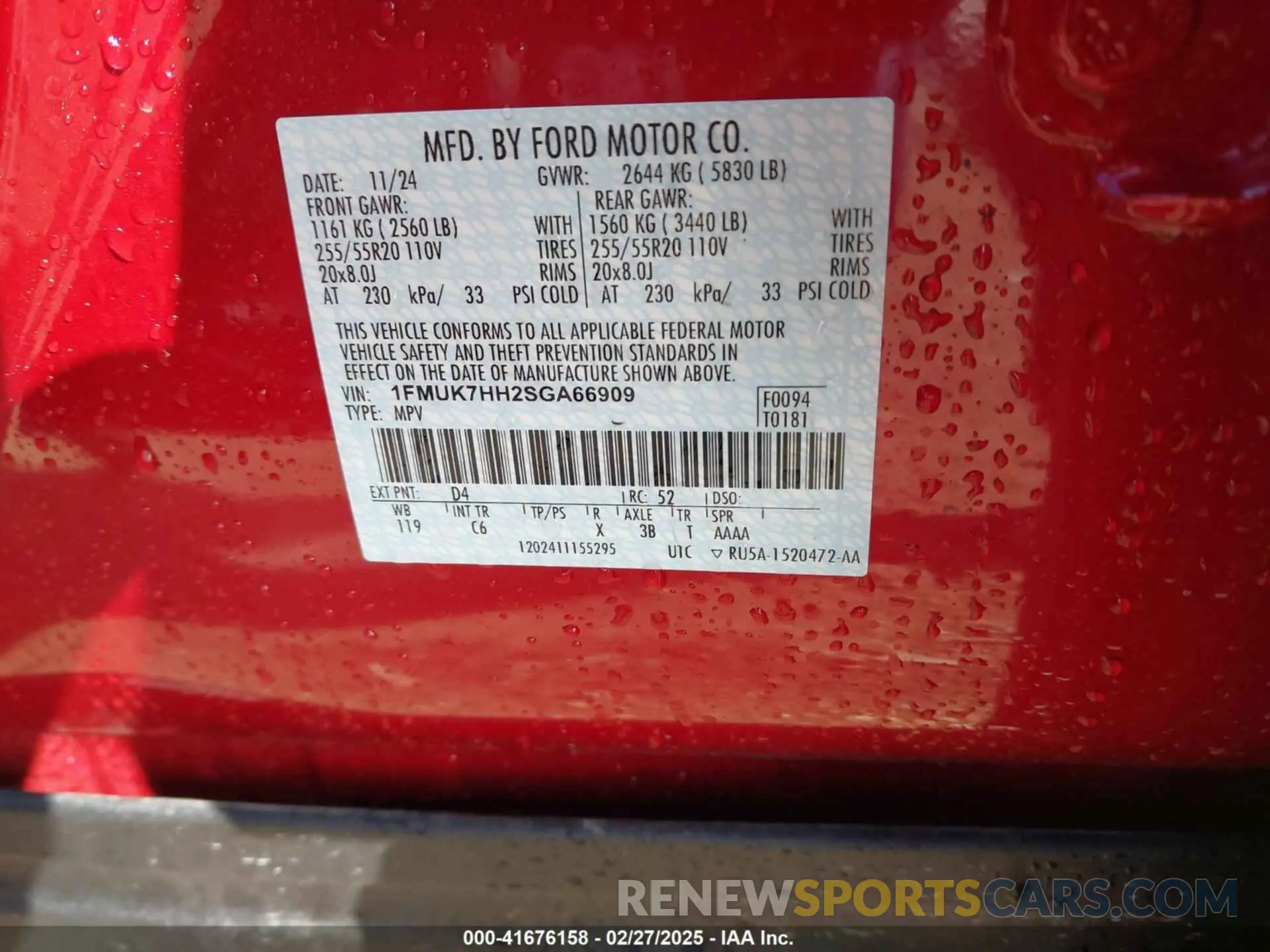 9 Photograph of a damaged car 1FMUK7HH2SGA66909 FORD EXPLORER 2025