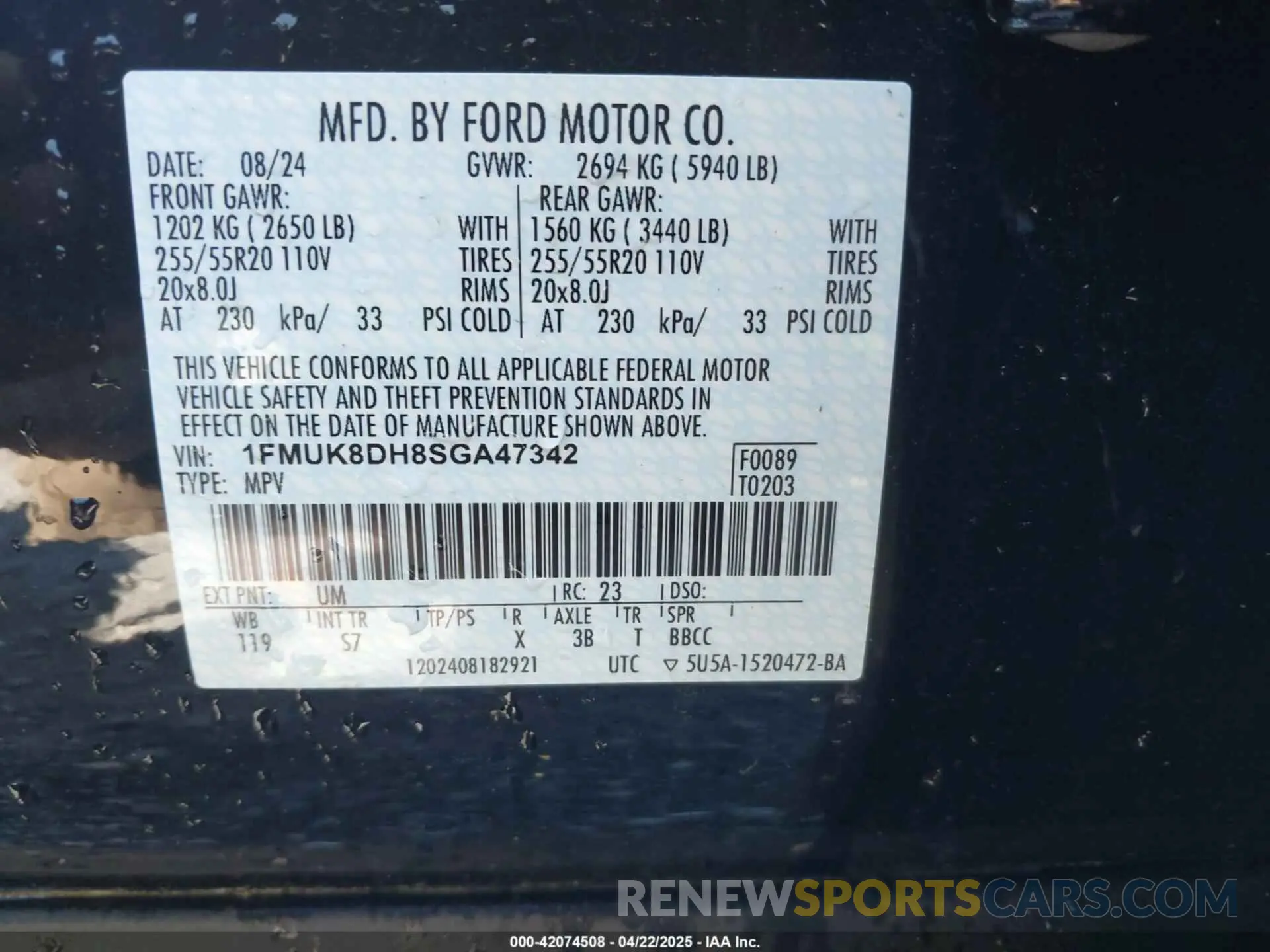 9 Photograph of a damaged car 1FMUK8DH8SGA47342 FORD EXPLORER 2025