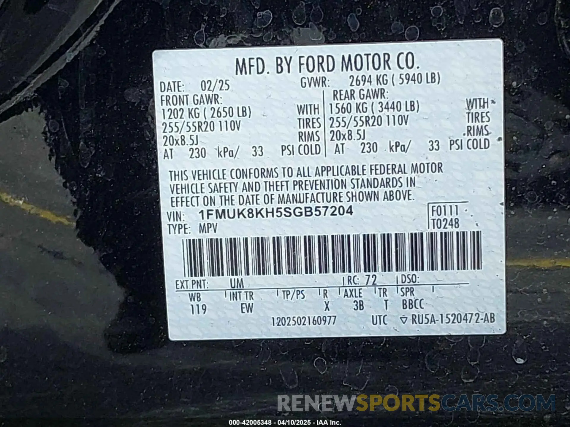 9 Photograph of a damaged car 1FMUK8KH5SGB57204 FORD EXPLORER 2025