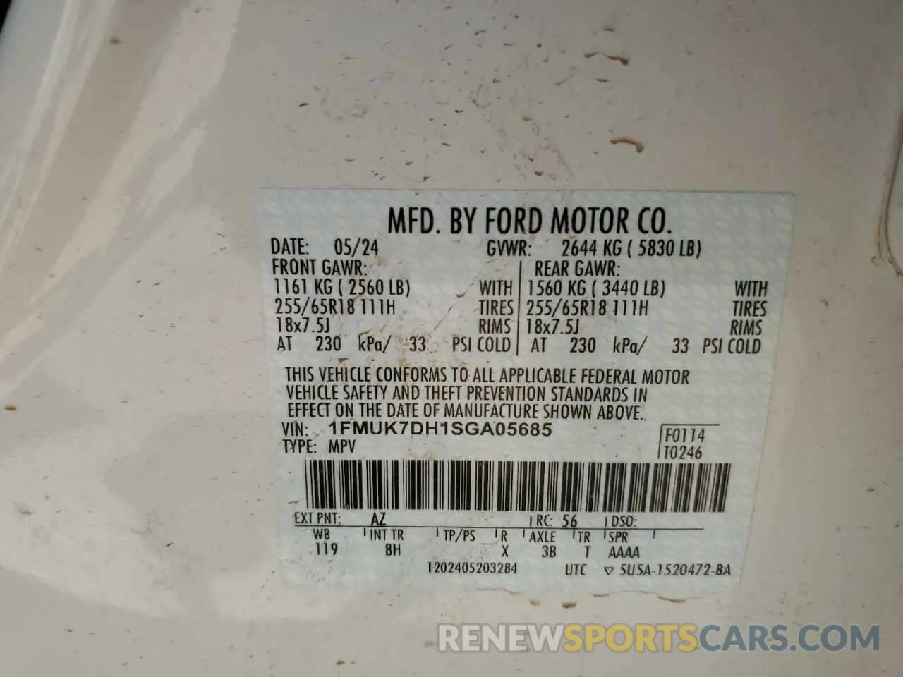 14 Photograph of a damaged car 1FMUK7DH1SGA05685 FORD EXPLORER A 2025
