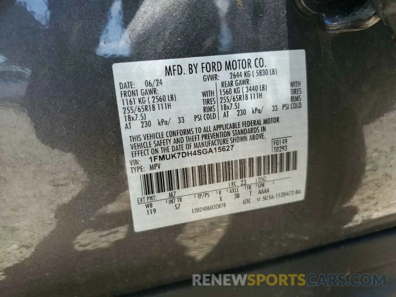 13 Photograph of a damaged car 1FMUK7DH4SGA15627 FORD EXPLORER A 2025
