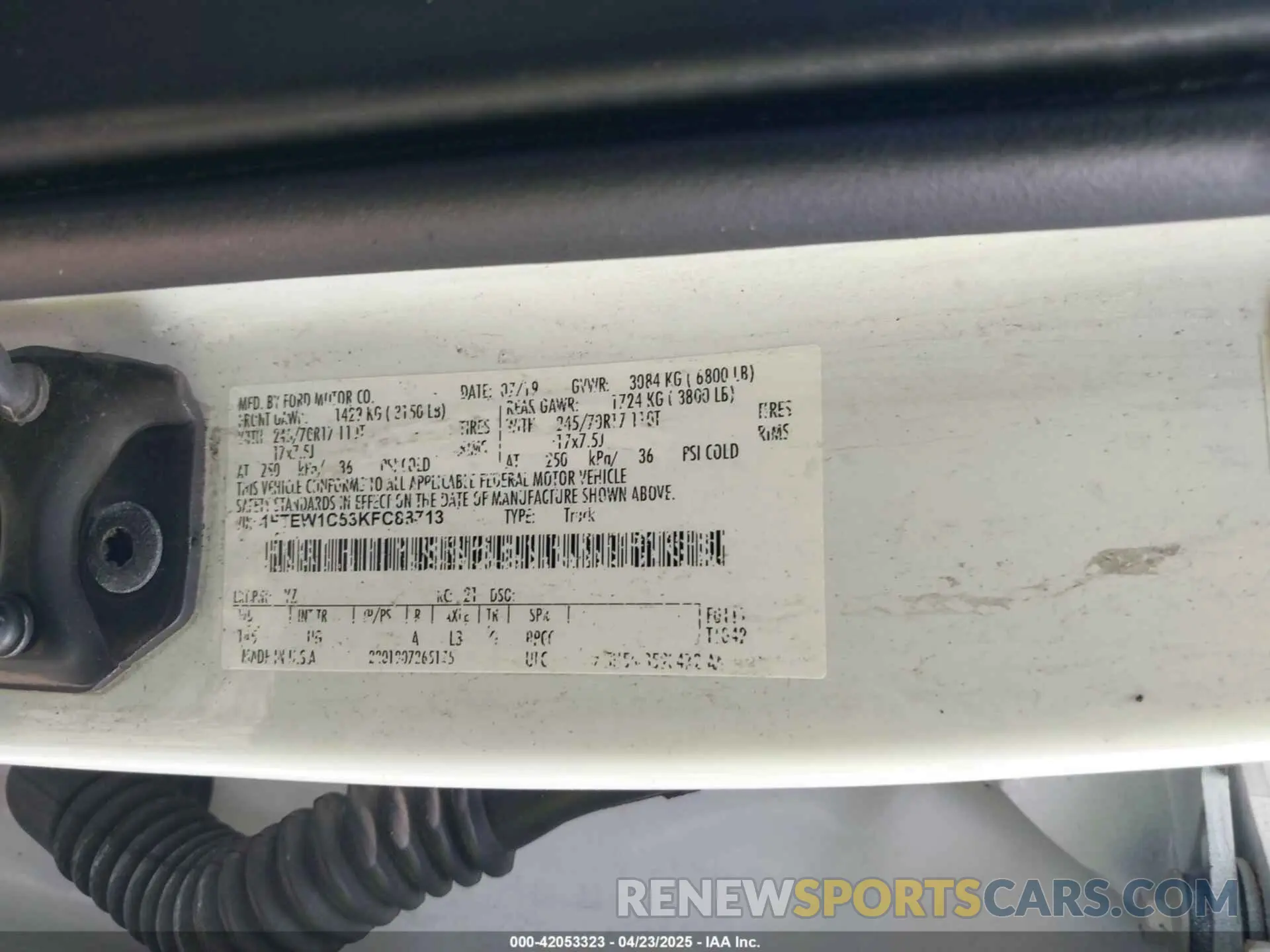 9 Photograph of a damaged car 1FTEW1C53KFC88713 FORD F-150 2019