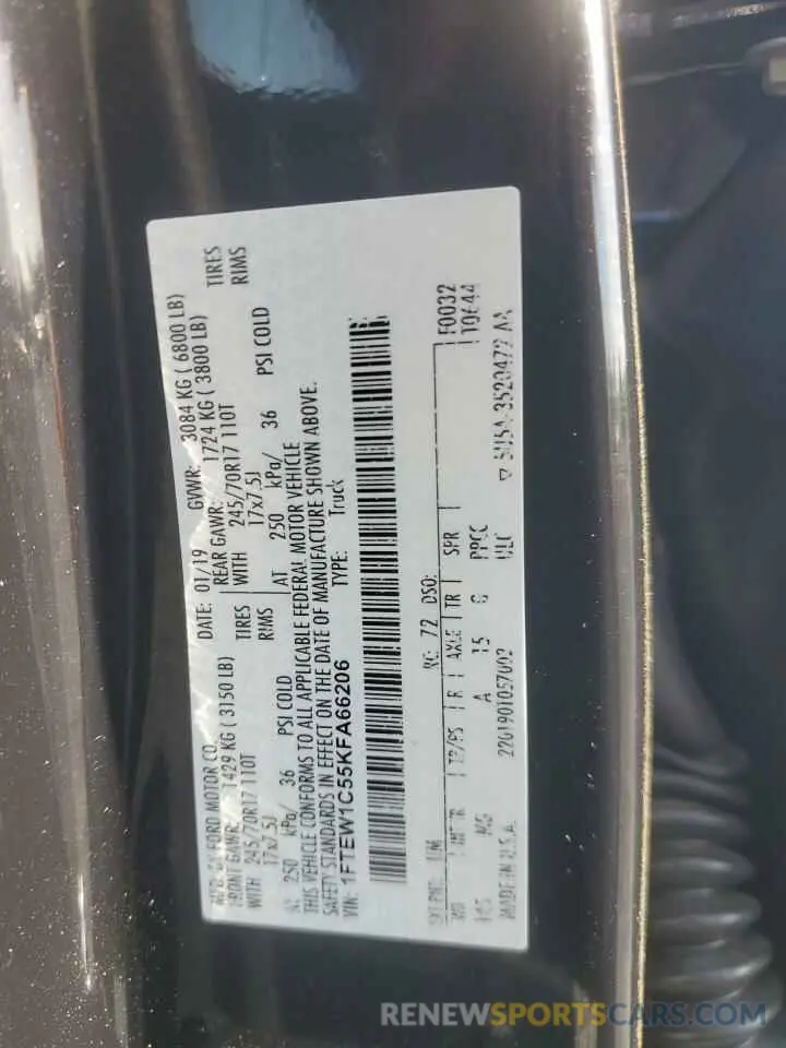 12 Photograph of a damaged car 1FTEW1C55KFA66206 FORD F-150 2019
