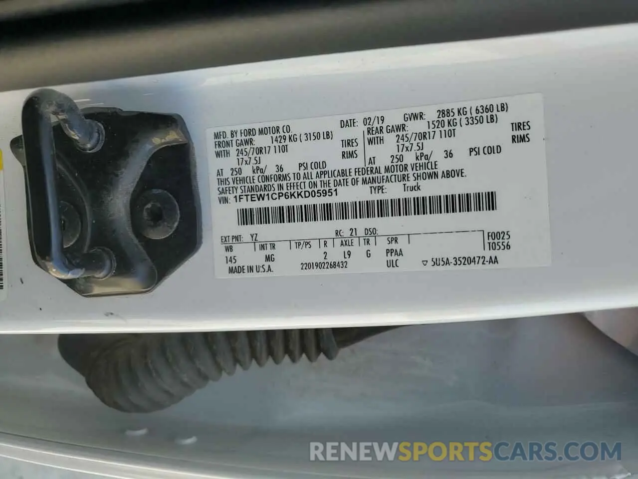 14 Photograph of a damaged car 1FTEW1CP6KKD05951 FORD F-150 2019