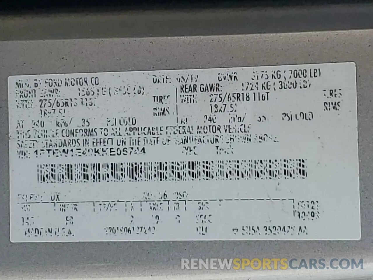 12 Photograph of a damaged car 1FTEW1E49KKE06744 FORD F-150 2019