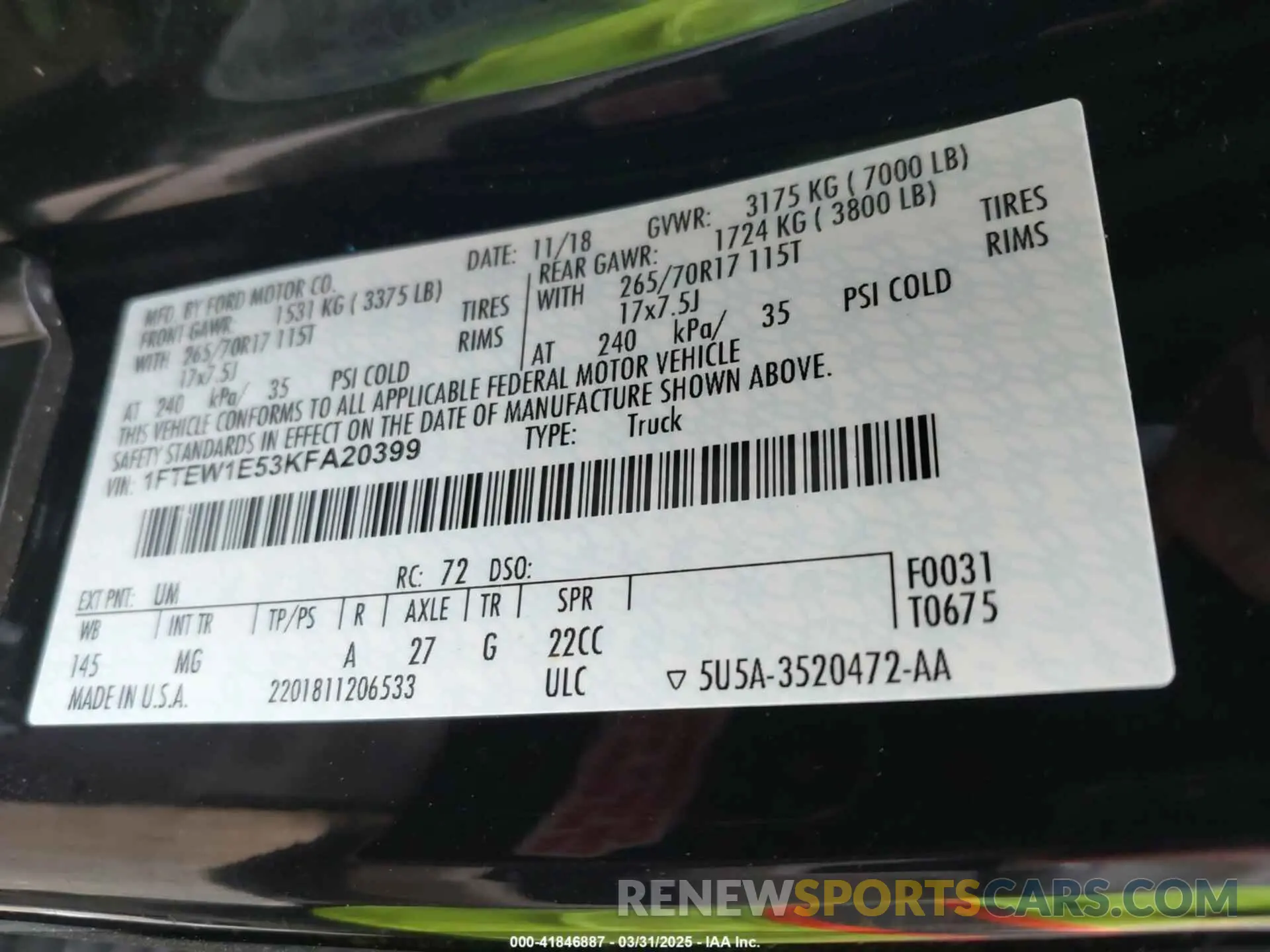 9 Photograph of a damaged car 1FTEW1E53KFA20399 FORD F-150 2019