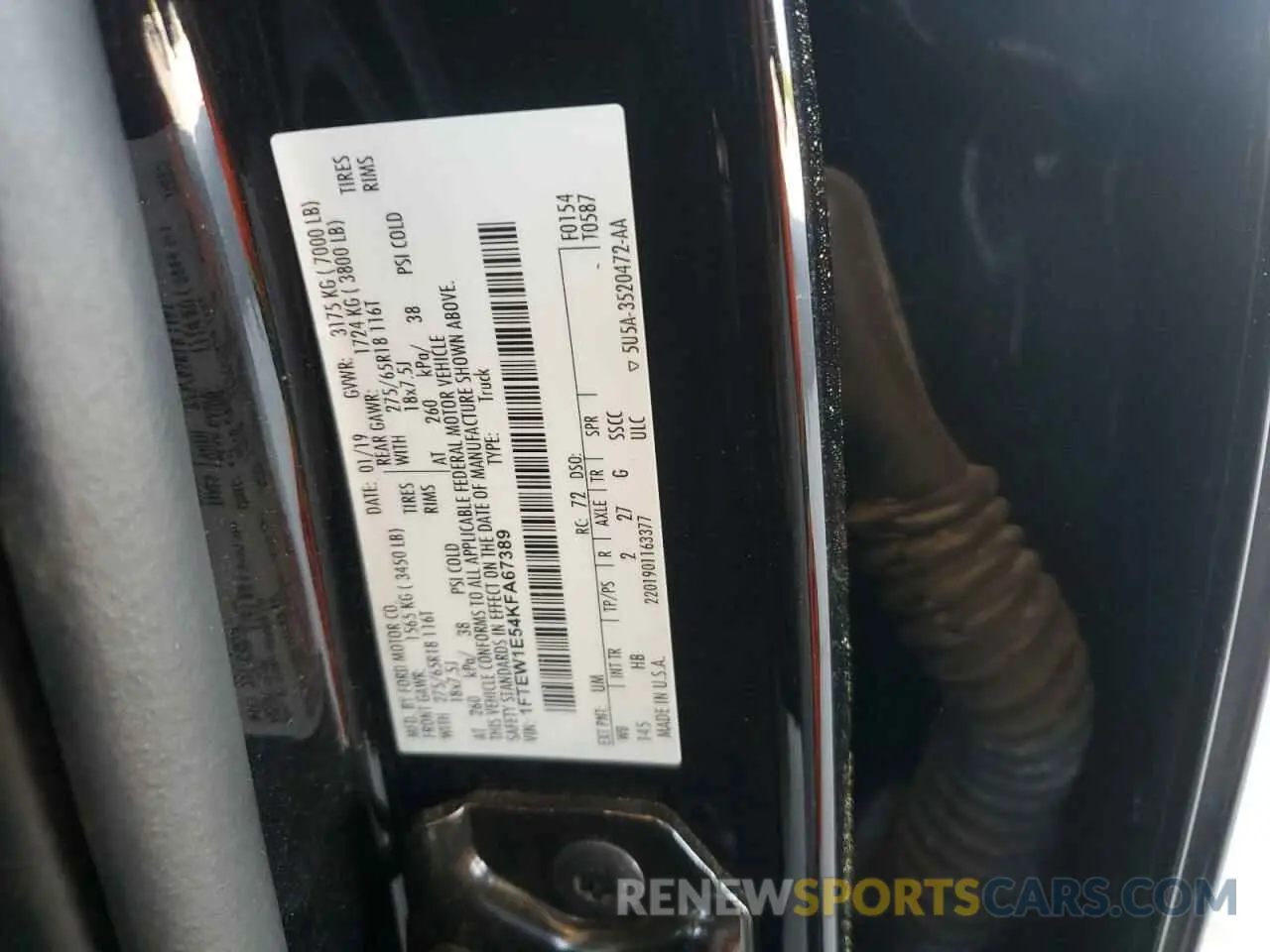 14 Photograph of a damaged car 1FTEW1E54KFA67389 FORD F-150 2019