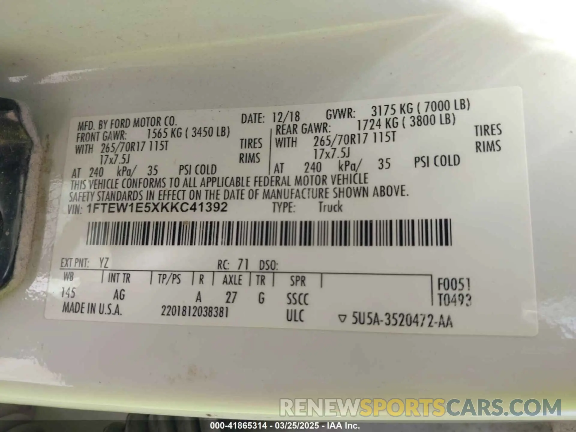 9 Photograph of a damaged car 1FTEW1E5XKKC41392 FORD F-150 2019