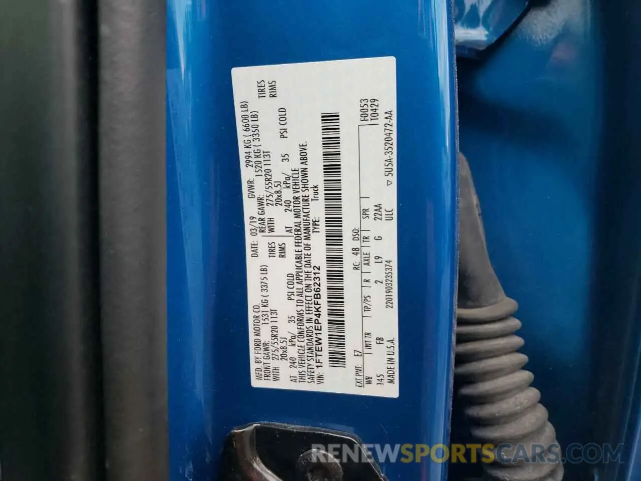 12 Фотография поврежденного автомобиля 1FTEW1EP4KFB62312 FORD F-150 2019