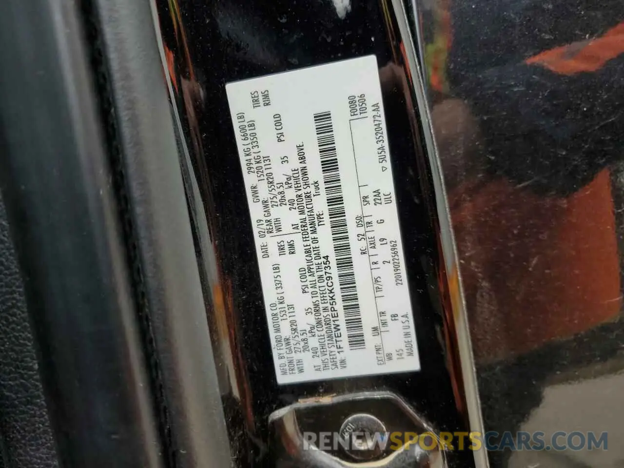 12 Photograph of a damaged car 1FTEW1EP5KKC97354 FORD F-150 2019