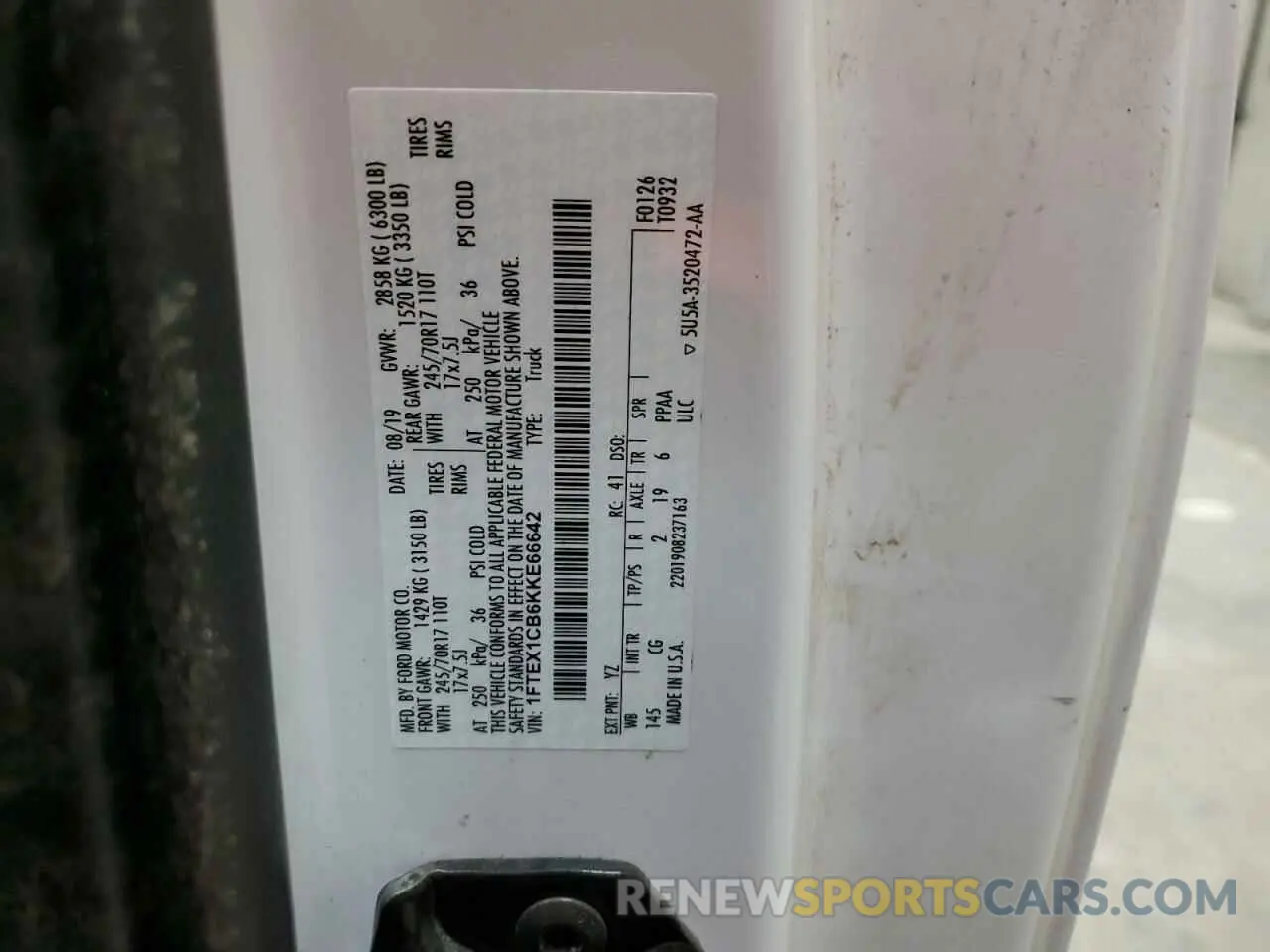 12 Photograph of a damaged car 1FTEX1CB6KKE66642 FORD F-150 2019