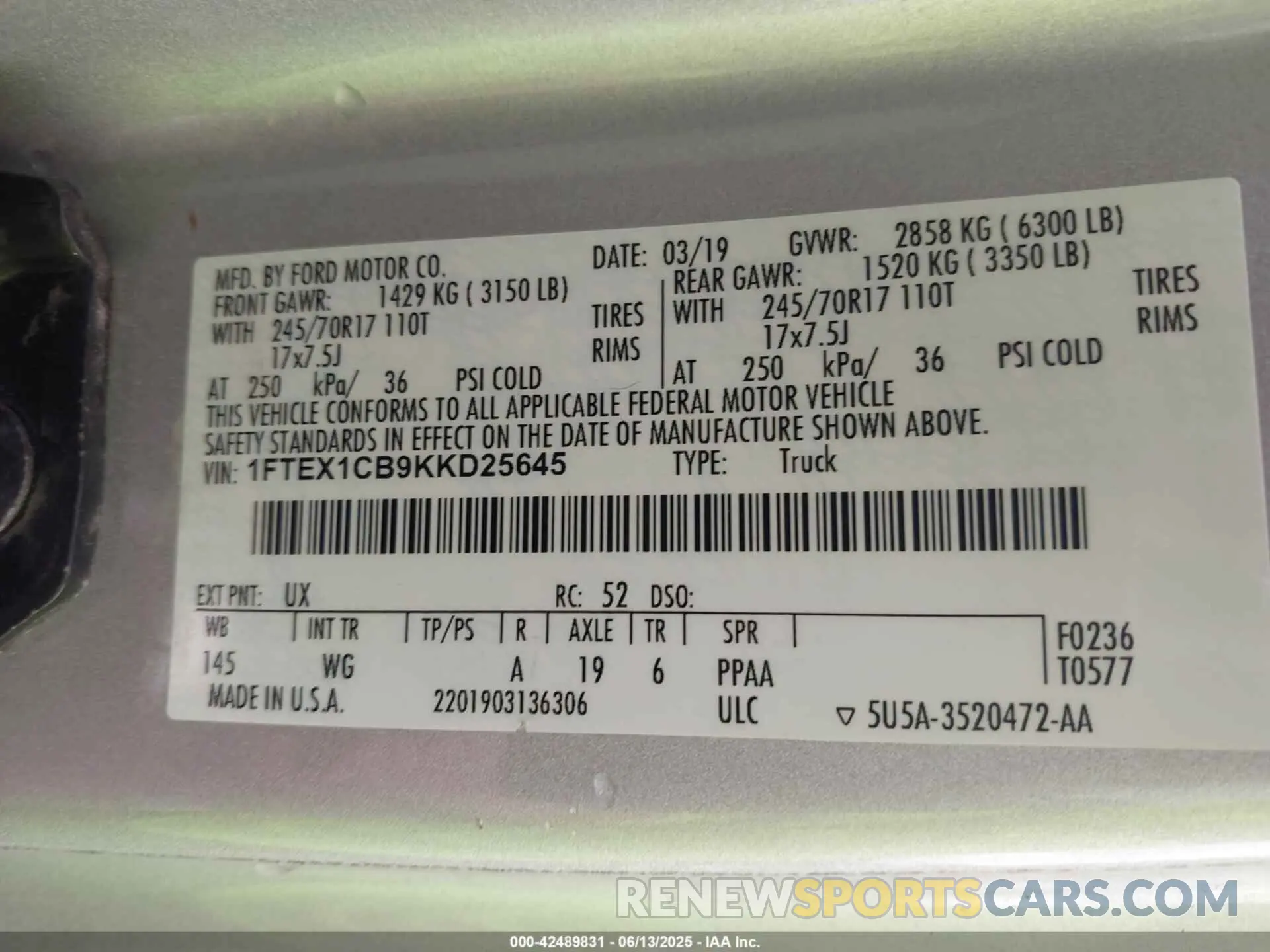 9 Photograph of a damaged car 1FTEX1CB9KKD25645 FORD F-150 2019