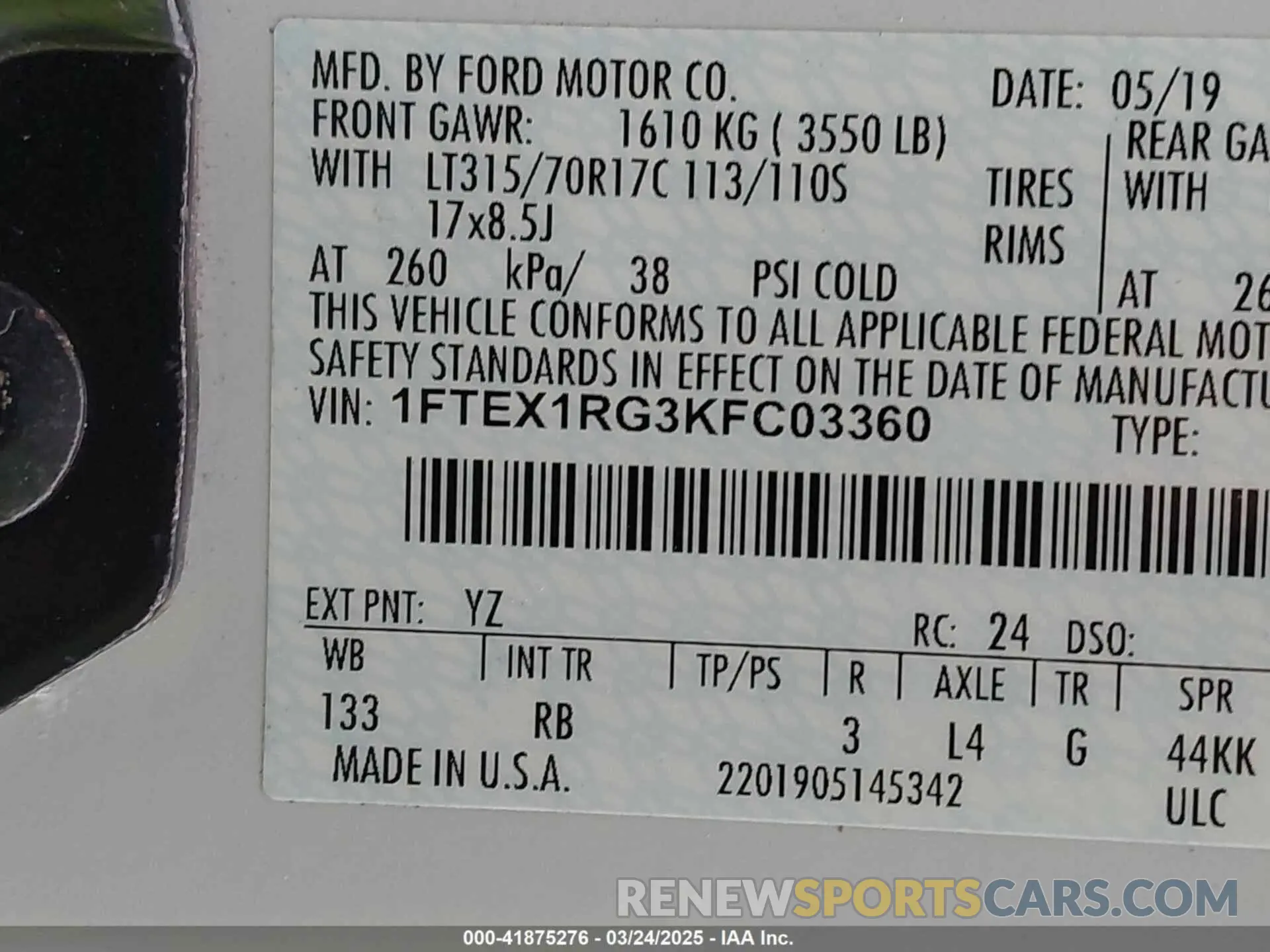 9 Photograph of a damaged car 1FTEX1RG3KFC03360 FORD F-150 2019