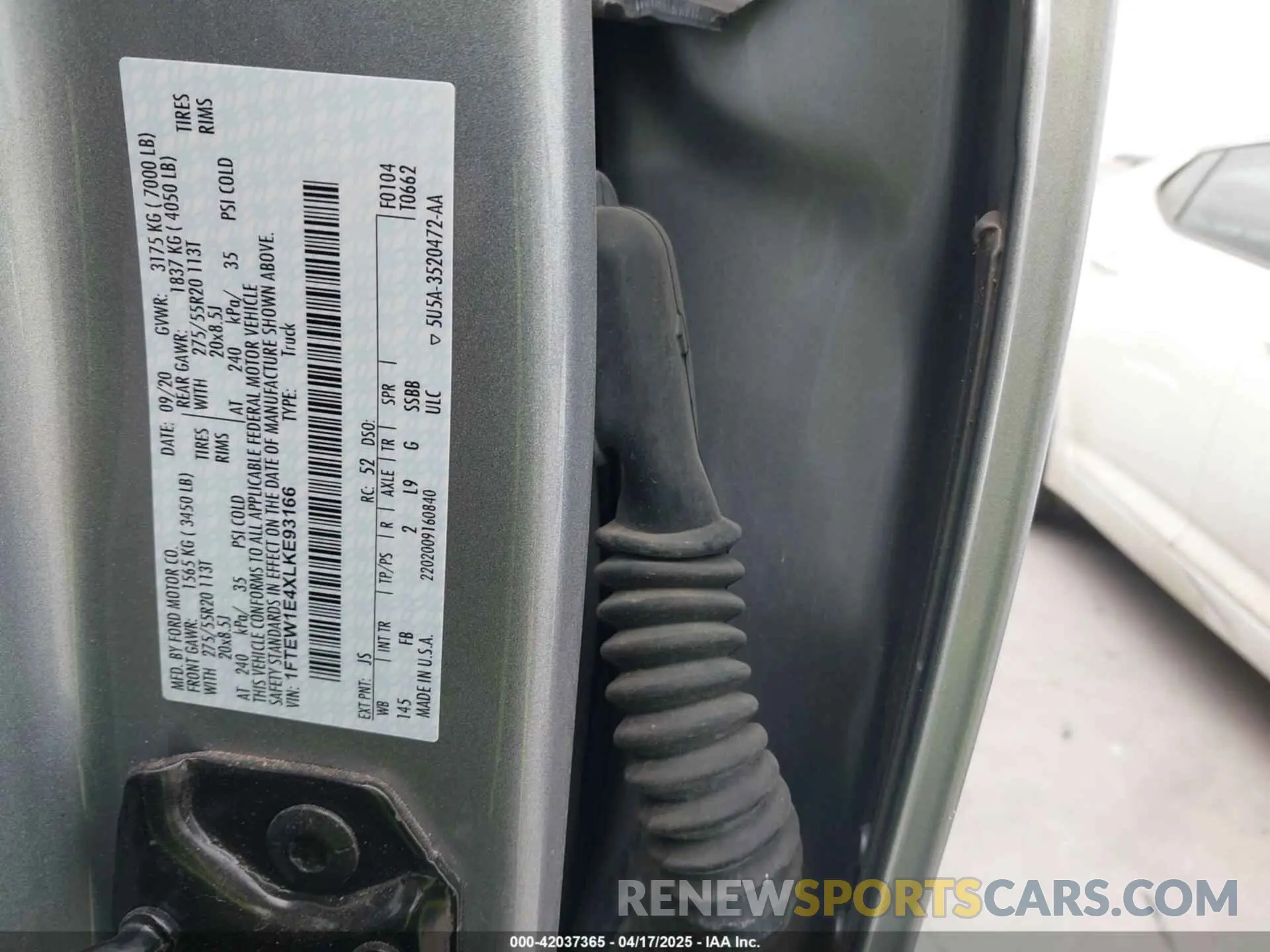 9 Фотография поврежденного автомобиля 1FTEW1E4XLKE93166 FORD F-150 2020
