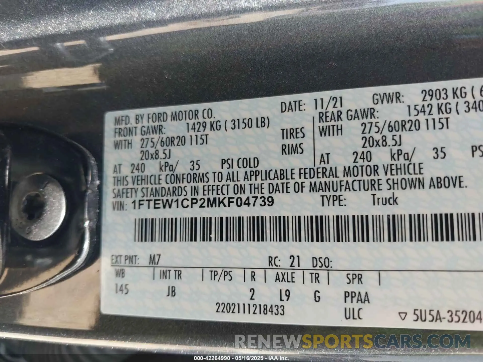 9 Photograph of a damaged car 1FTEW1CP2MKF04739 FORD F-150 2021