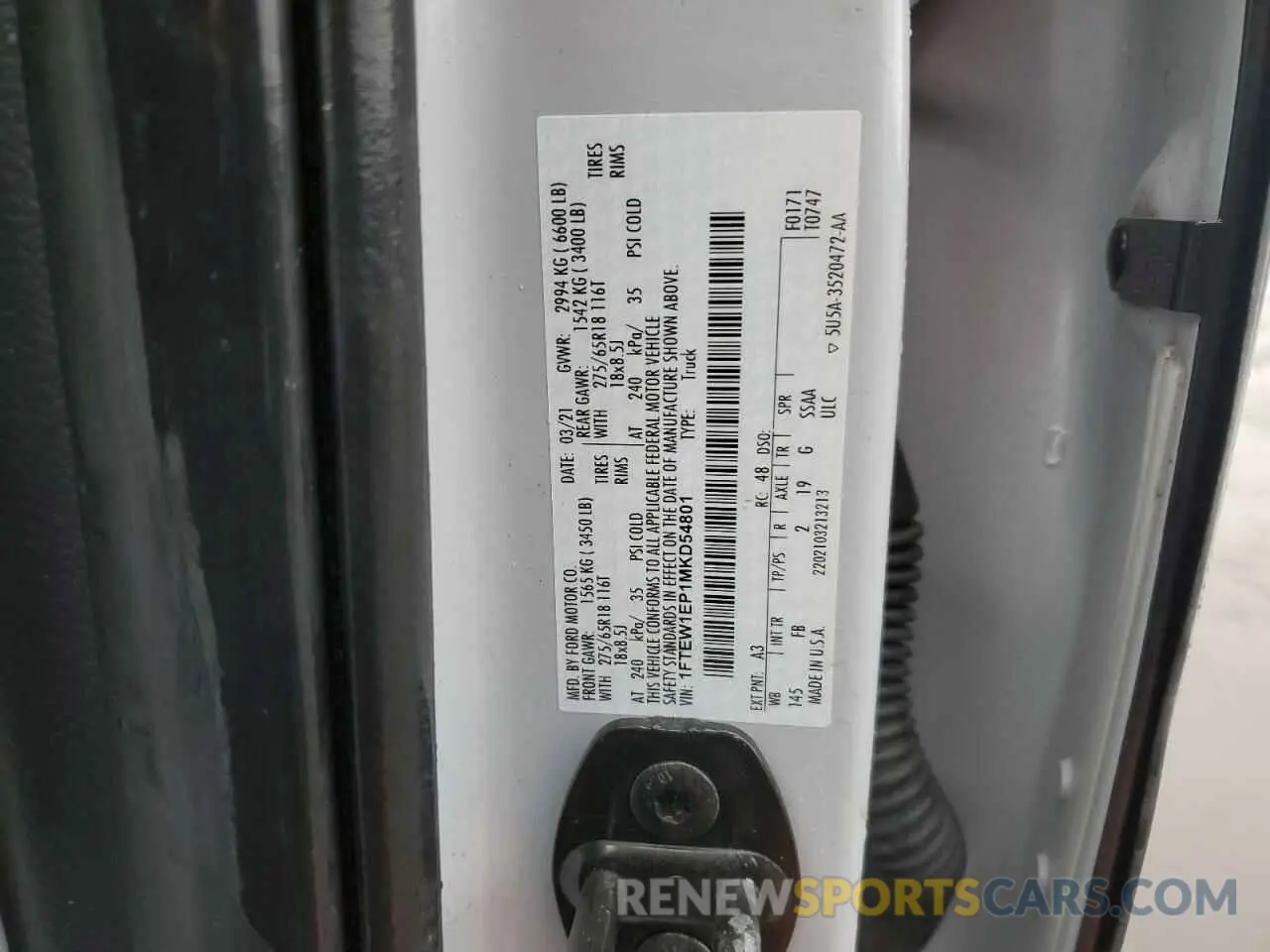 13 Фотография поврежденного автомобиля 1FTEW1EP1MKD54801 FORD F-150 2021