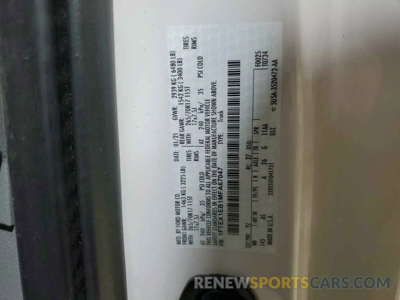 12 Фотография поврежденного автомобиля 1FTEX1EB1MFA67047 FORD F-150 2021