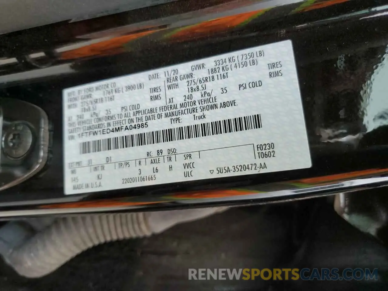 12 Фотография поврежденного автомобиля 1FTFW1ED4MFA04985 FORD F-150 2021