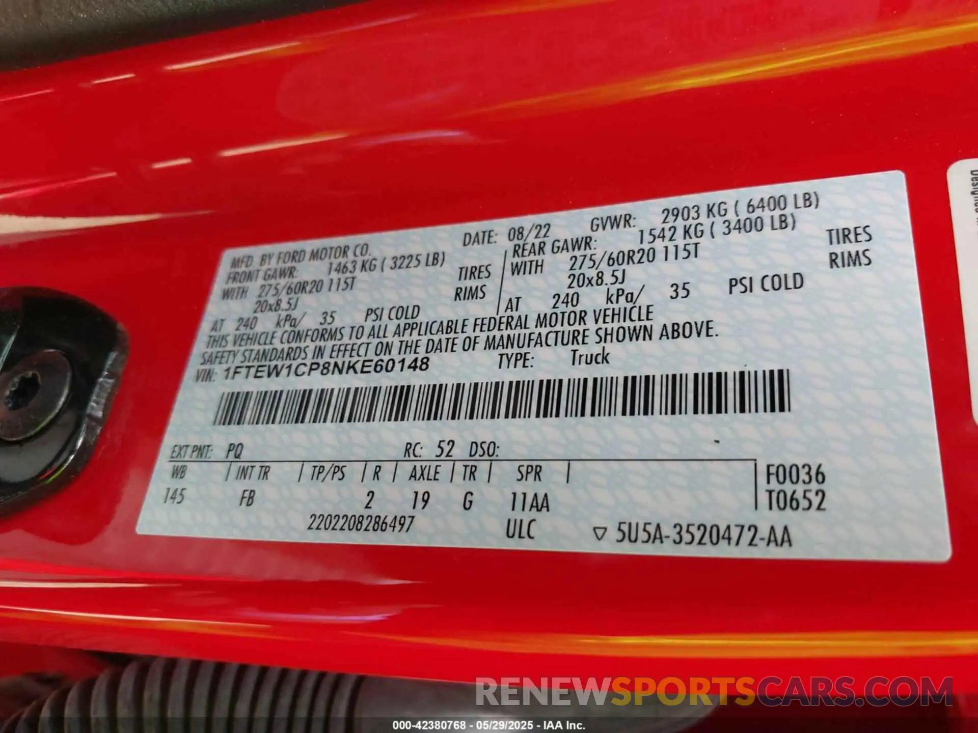 9 Фотография поврежденного автомобиля 1FTEW1CP8NKE60148 FORD F-150 2022