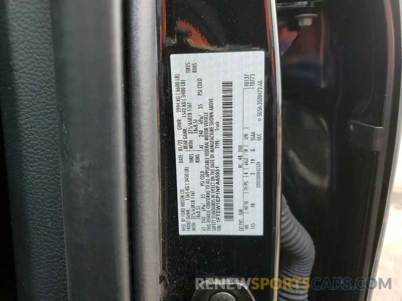 12 Photograph of a damaged car 1FTEW1EP1NFA65931 FORD F-150 2022