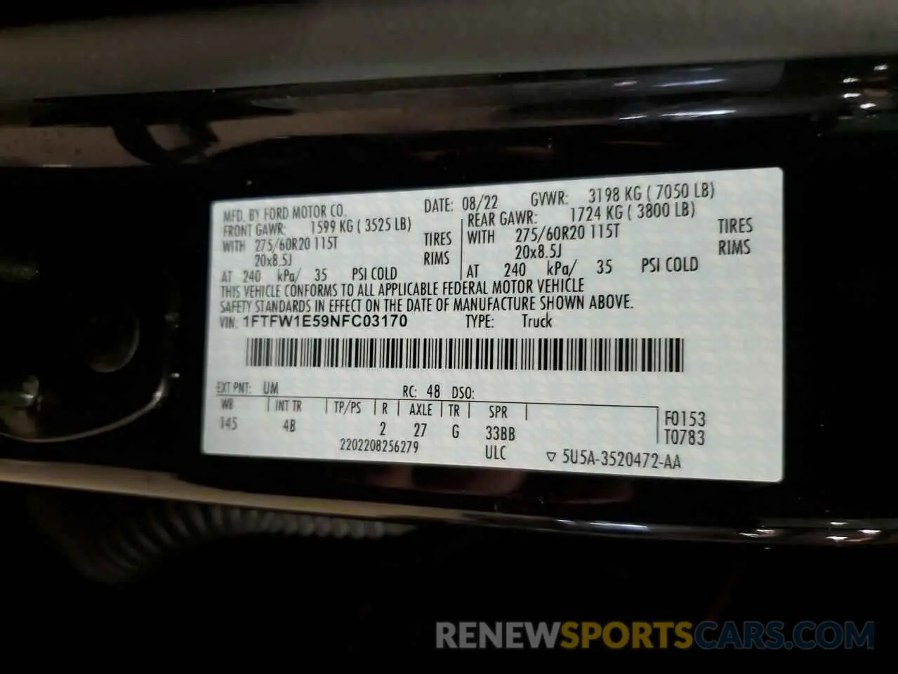 12 Фотография поврежденного автомобиля 1FTFW1E59NFC03170 FORD F-150 2022