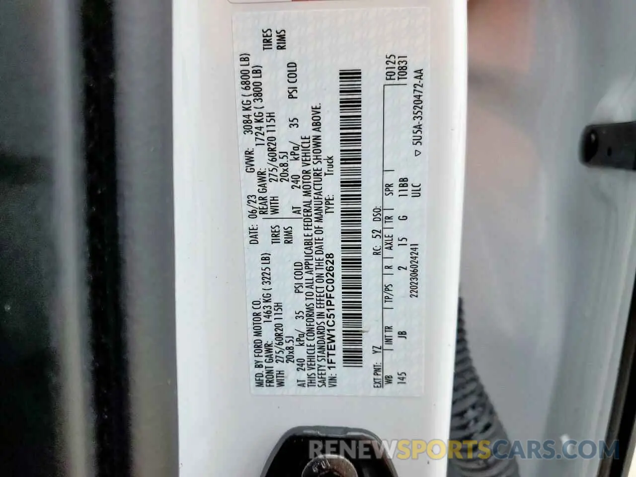 13 Фотография поврежденного автомобиля 1FTEW1C51PFC02628 FORD F-150 2023