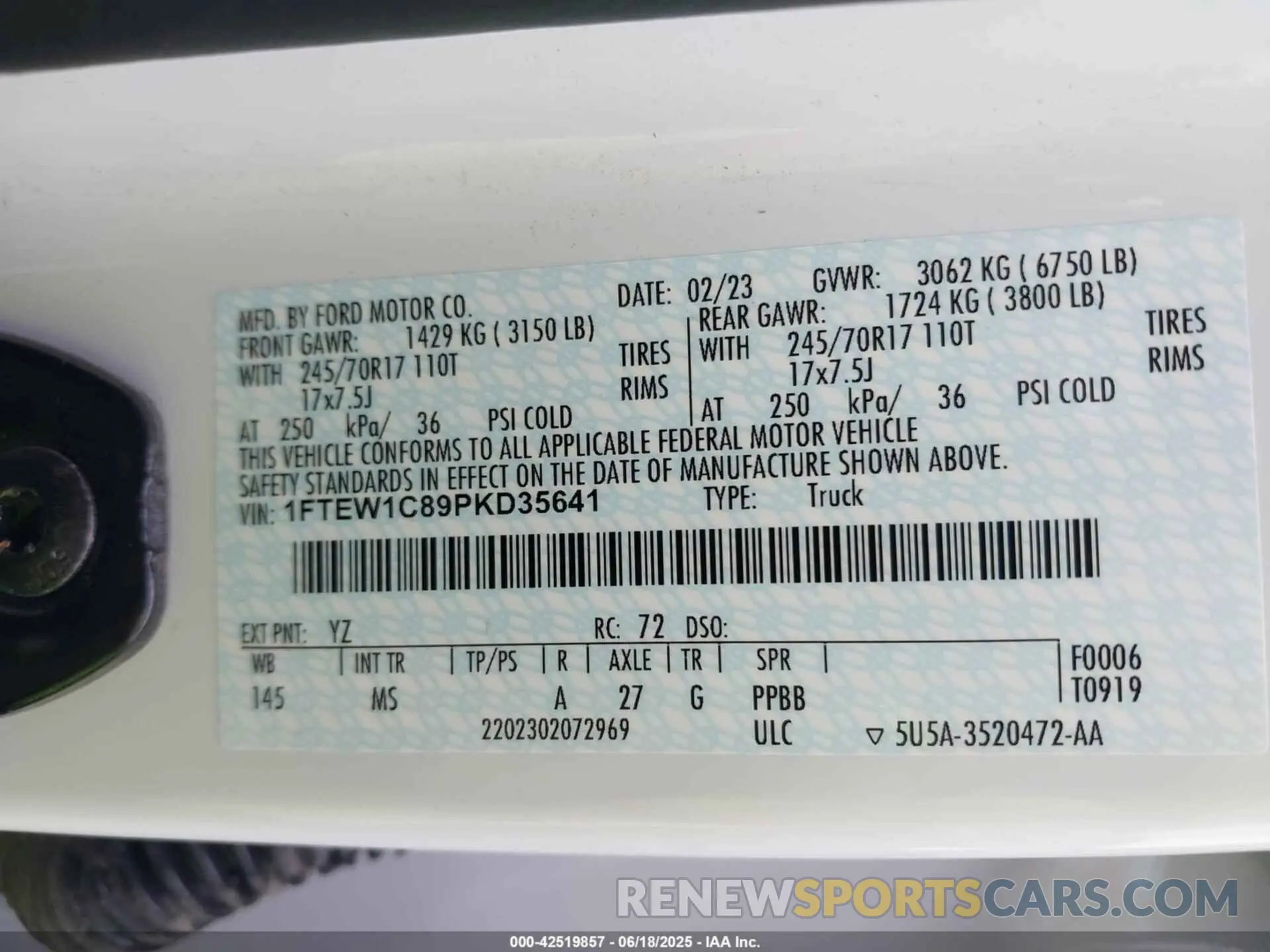 9 Photograph of a damaged car 1FTEW1C89PKD35641 FORD F-150 2023
