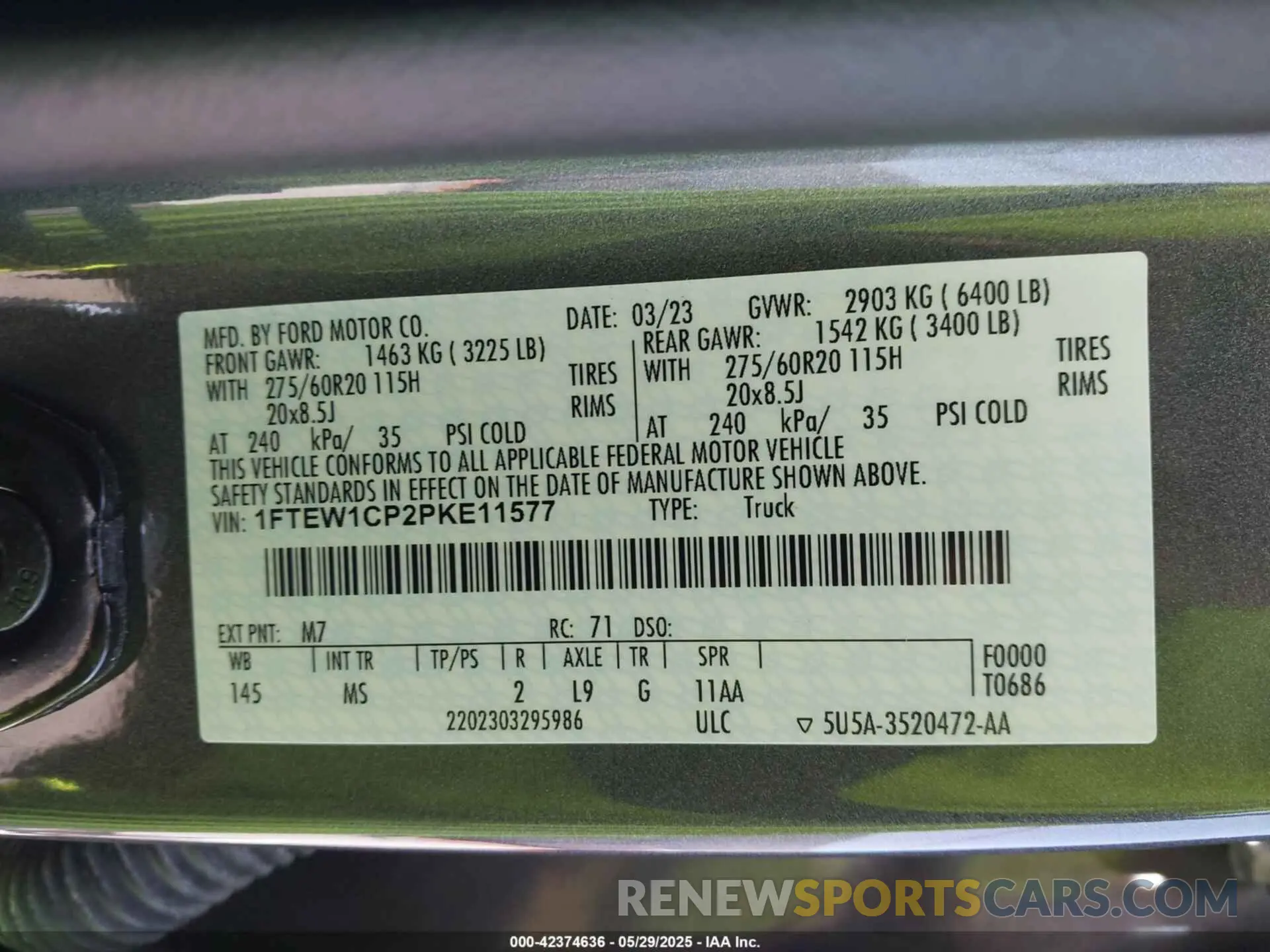 9 Фотография поврежденного автомобиля 1FTEW1CP2PKE11577 FORD F-150 2023