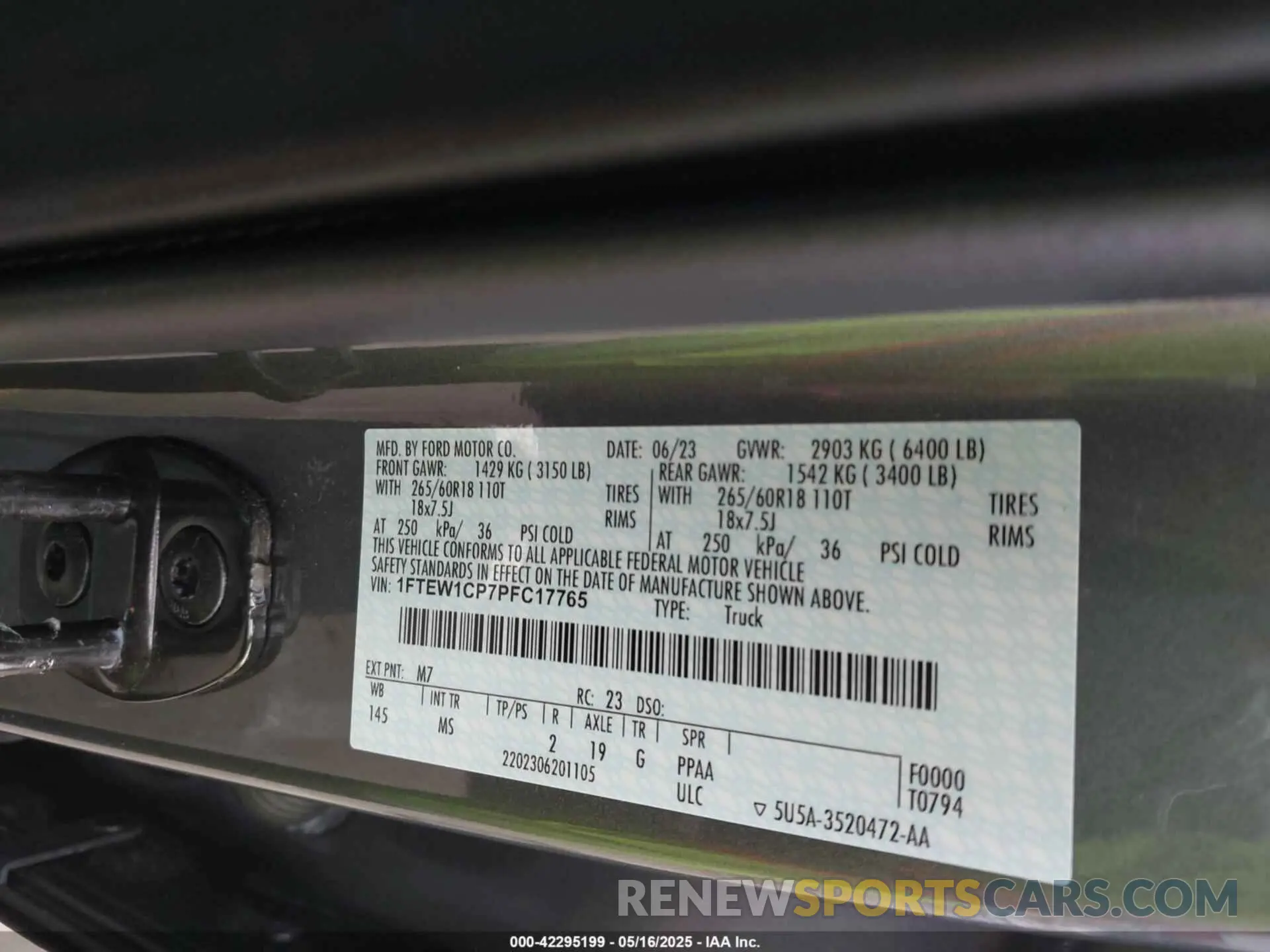 9 Photograph of a damaged car 1FTEW1CP7PFC17765 FORD F-150 2023