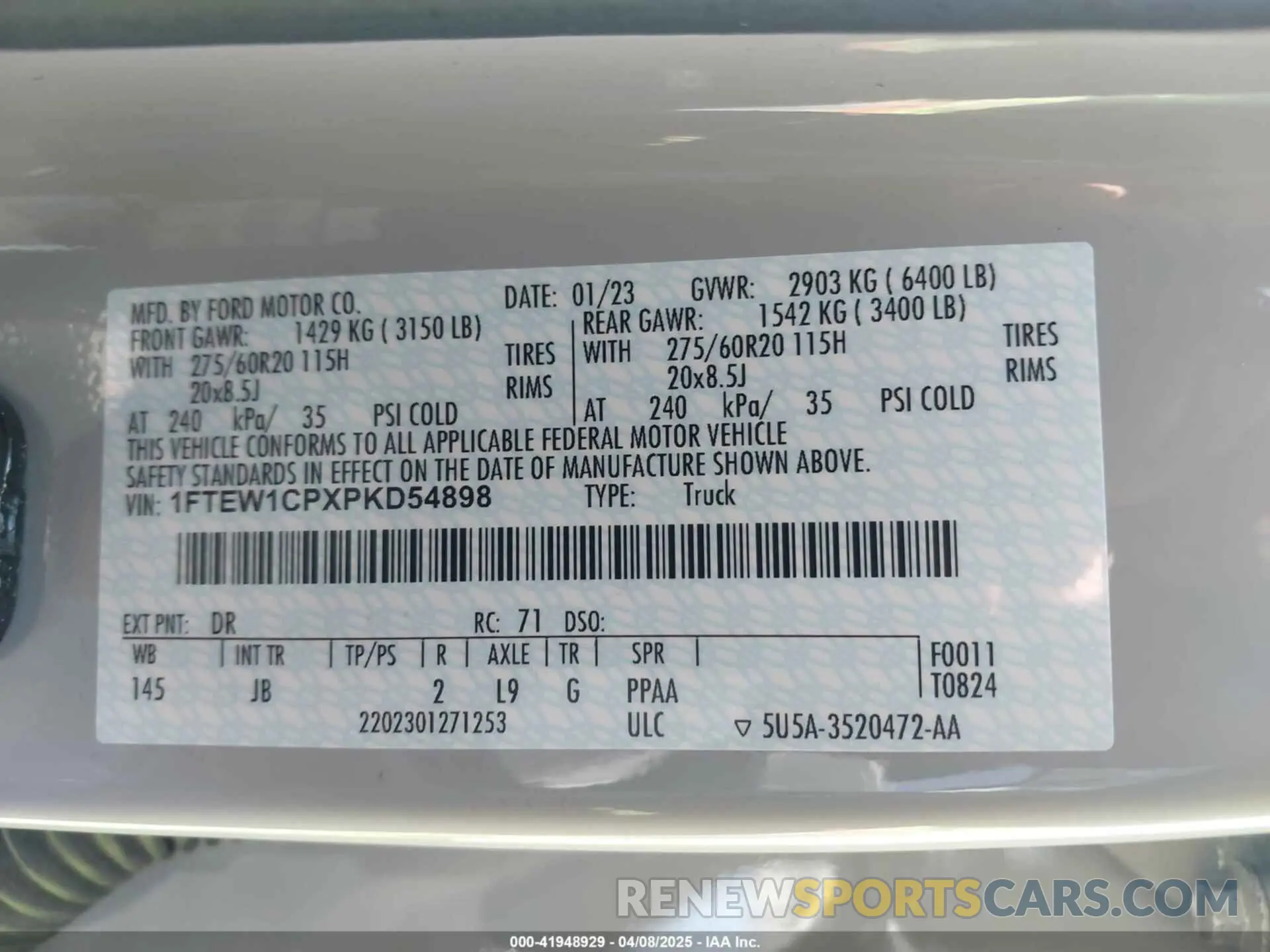 9 Photograph of a damaged car 1FTEW1CPXPKD54898 FORD F-150 2023