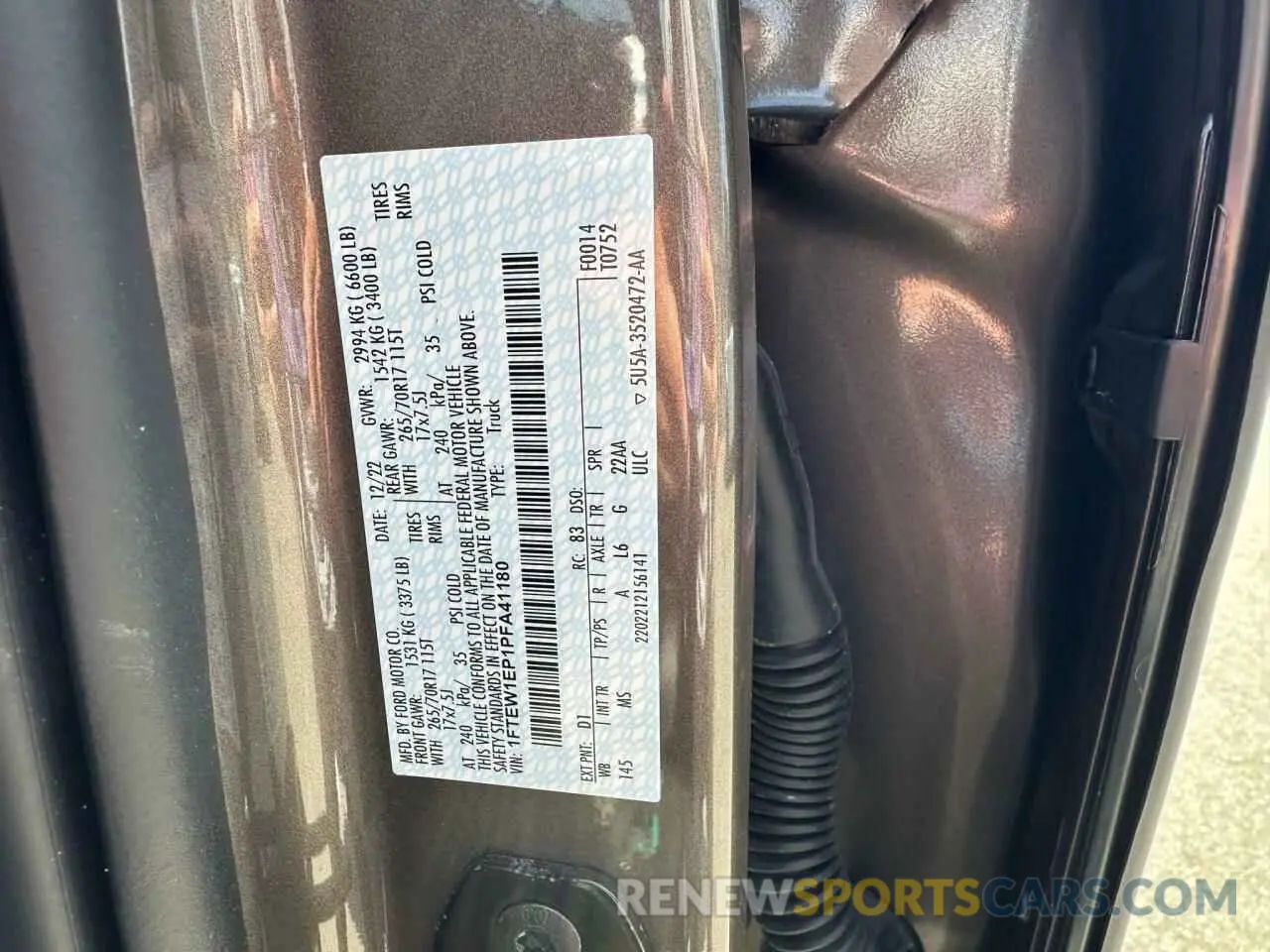 10 Photograph of a damaged car 1FTEW1EP1PFA41180 FORD F-150 2023