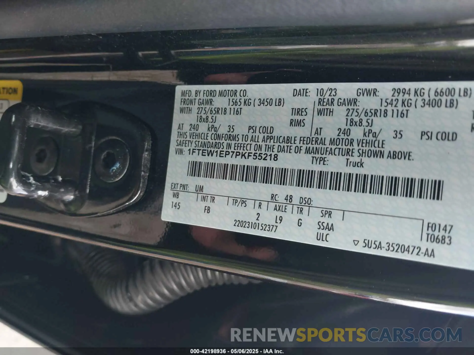 9 Фотография поврежденного автомобиля 1FTEW1EP7PKF55218 FORD F-150 2023