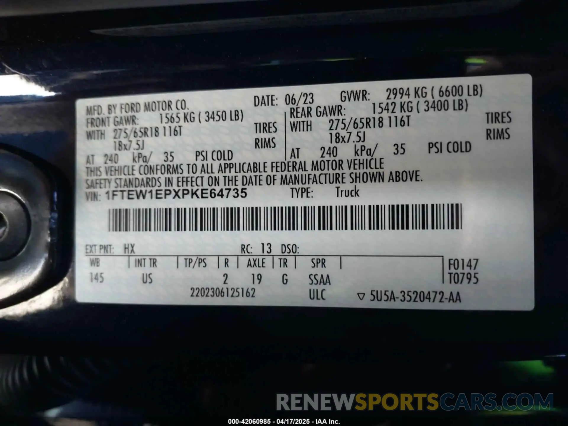 9 Фотография поврежденного автомобиля 1FTEW1EPXPKE64735 FORD F-150 2023