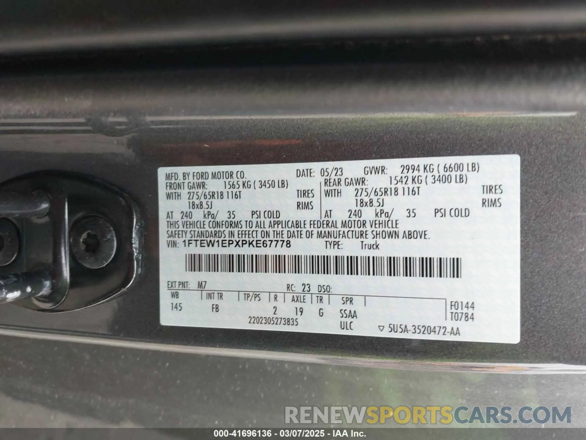 9 Фотография поврежденного автомобиля 1FTEW1EPXPKE67778 FORD F-150 2023