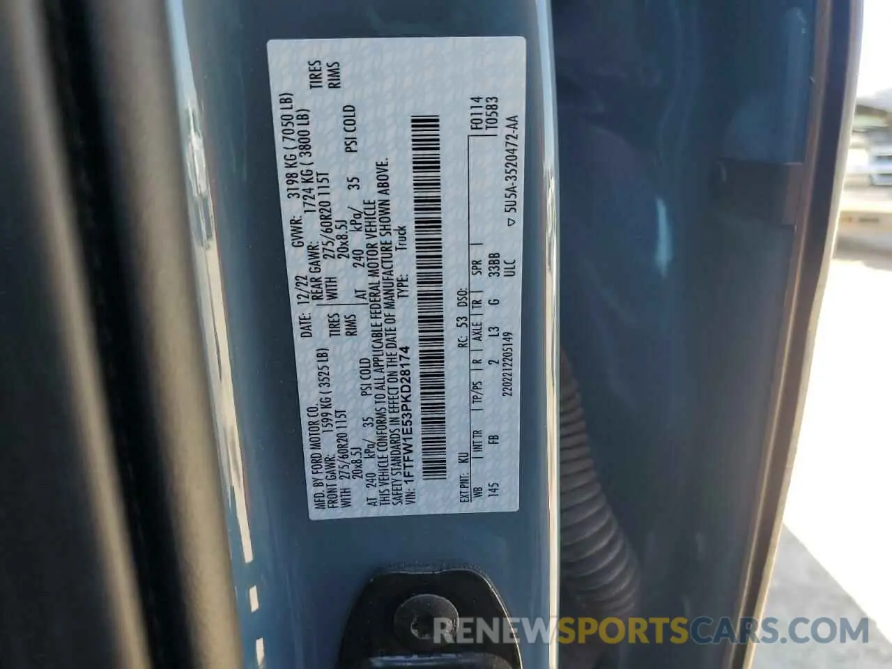 12 Фотография поврежденного автомобиля 1FTFW1E53PKD28174 FORD F-150 2023