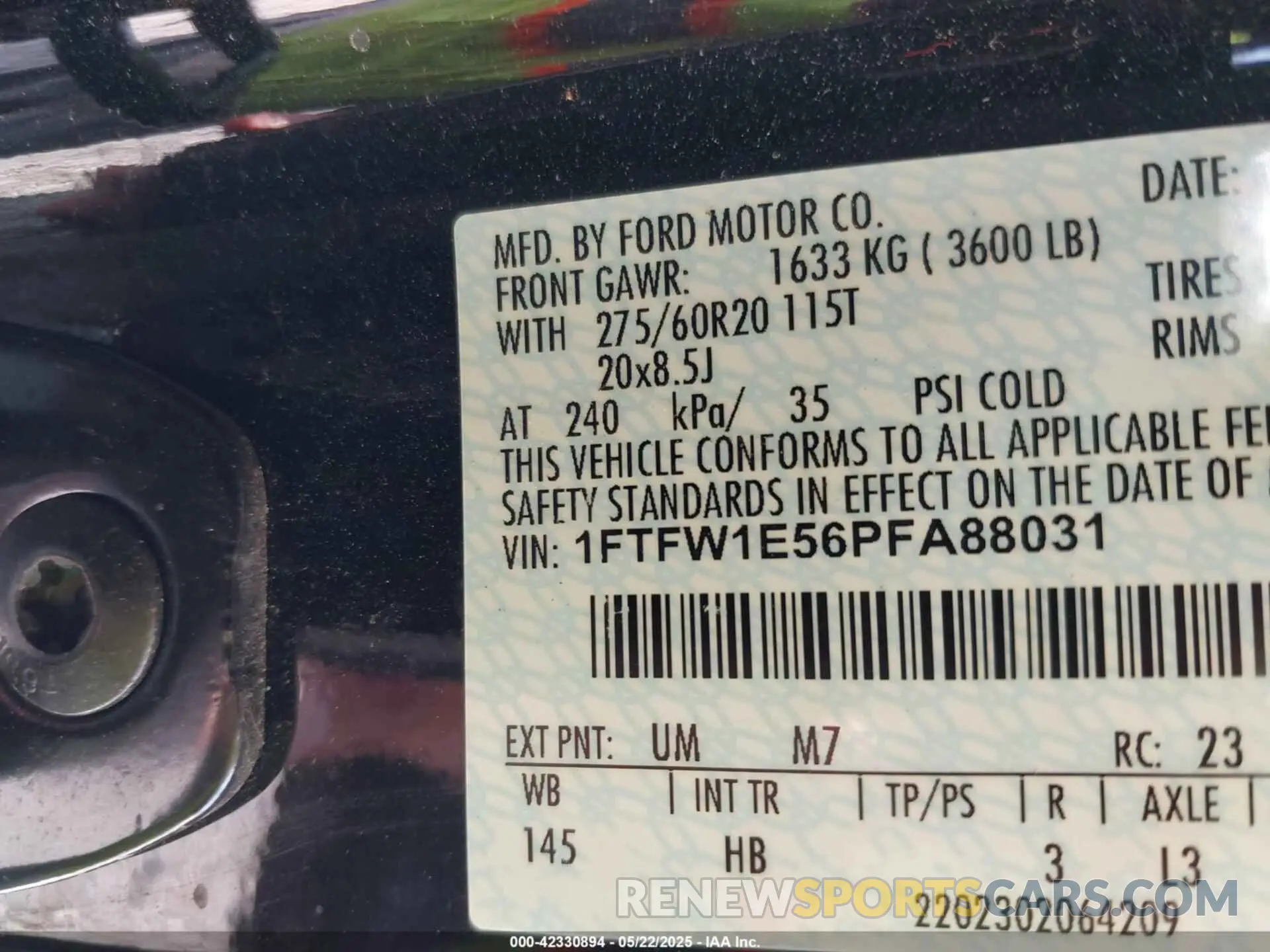 9 Фотография поврежденного автомобиля 1FTFW1E56PFA88031 FORD F-150 2023