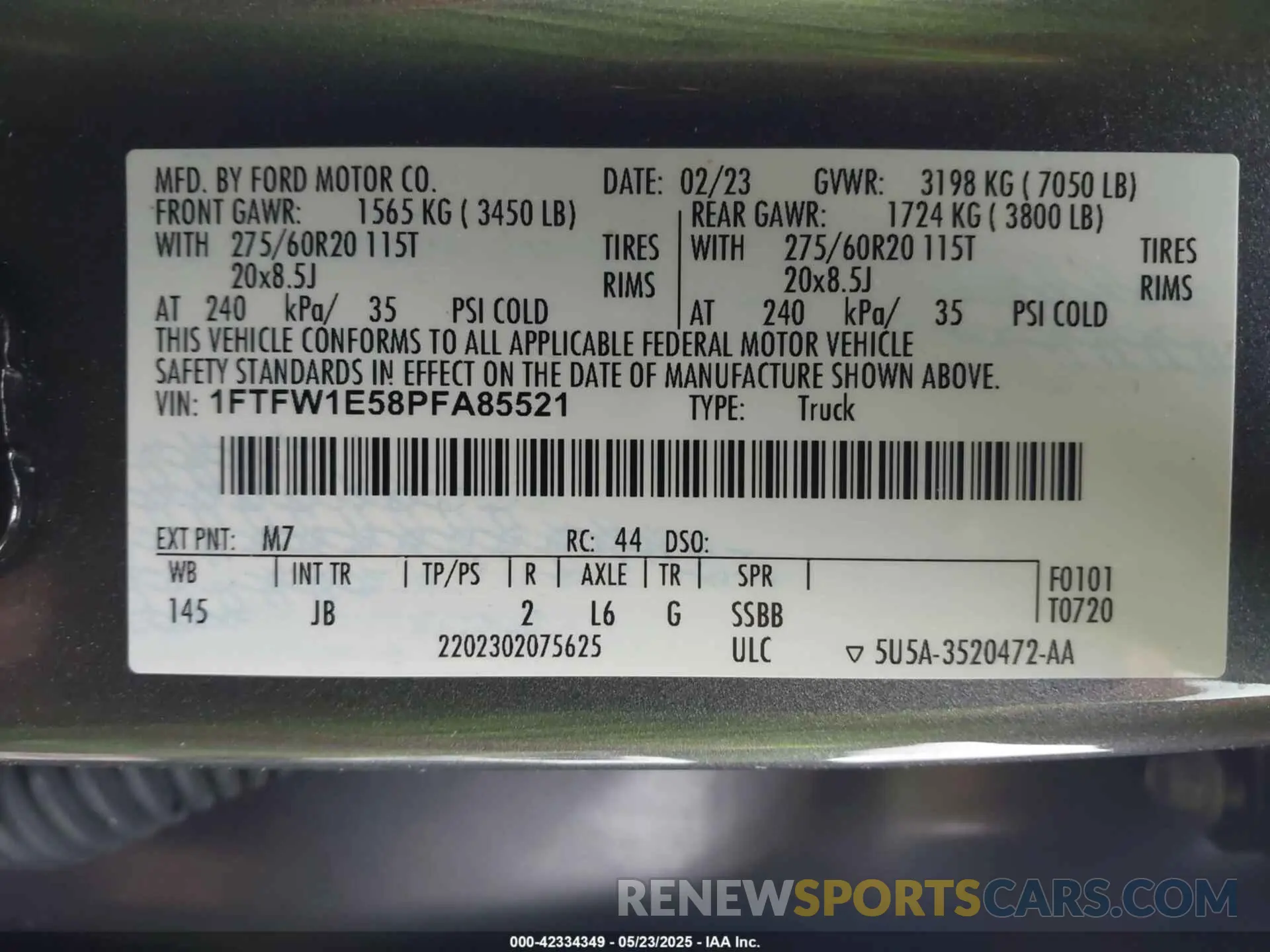 9 Фотография поврежденного автомобиля 1FTFW1E58PFA85521 FORD F-150 2023