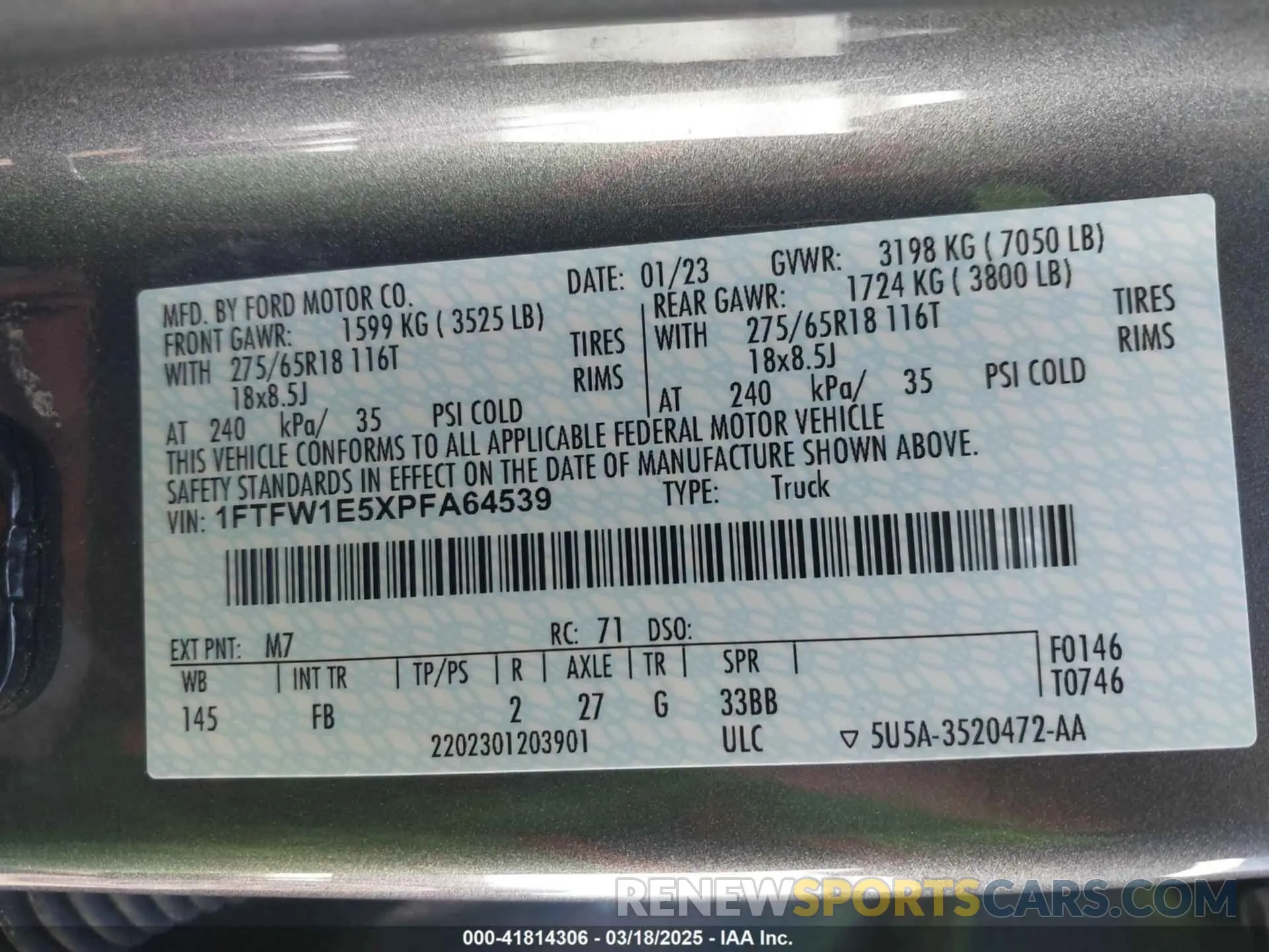 9 Фотография поврежденного автомобиля 1FTFW1E5XPFA64539 FORD F-150 2023