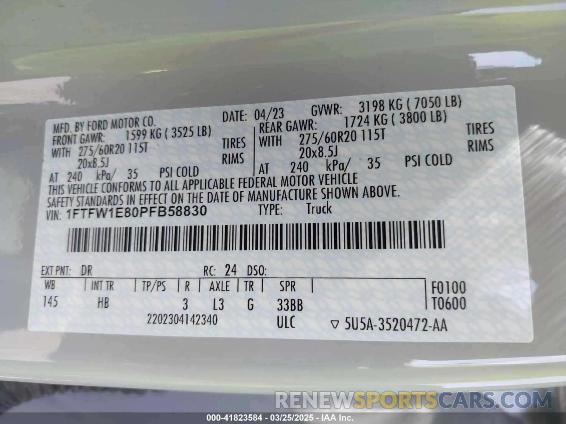 9 Фотография поврежденного автомобиля 1FTFW1E80PFB58830 FORD F-150 2023
