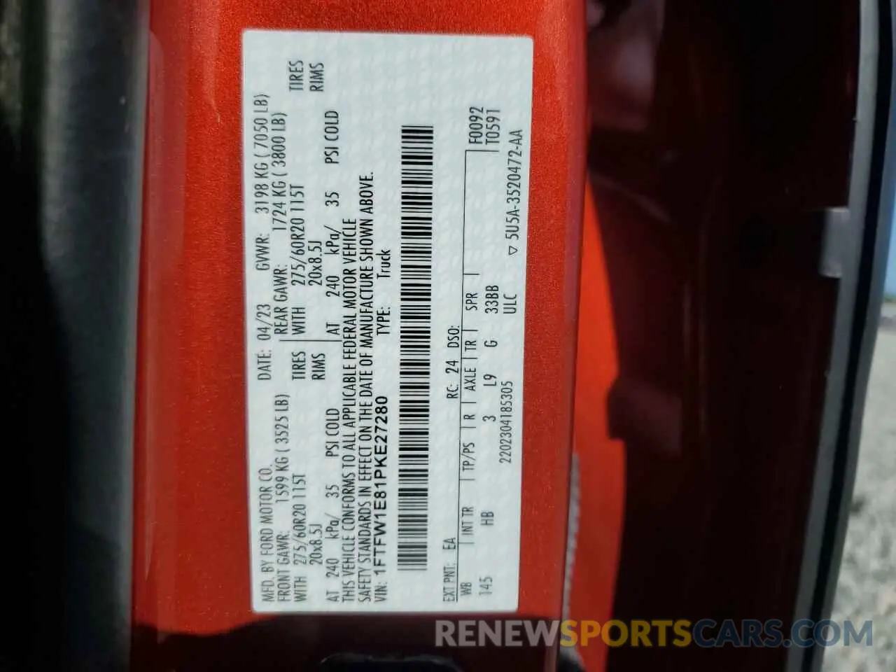 13 Фотография поврежденного автомобиля 1FTFW1E81PKE27280 FORD F-150 2023