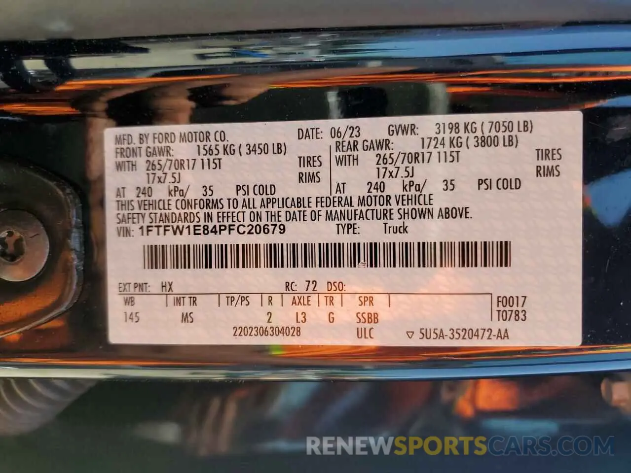 12 Photograph of a damaged car 1FTFW1E84PFC20679 FORD F-150 2023