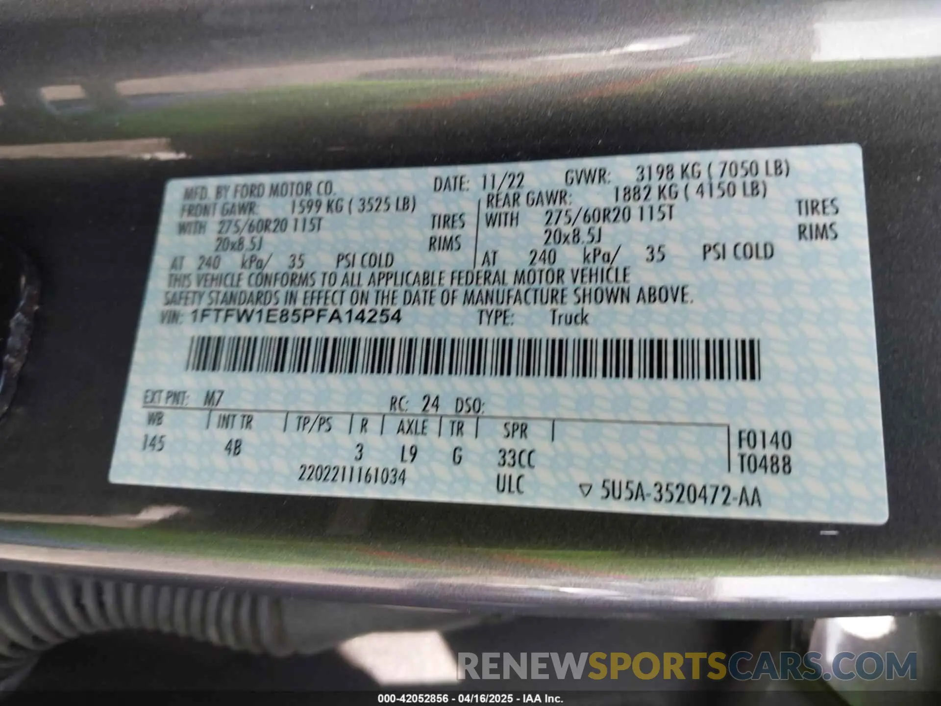 9 Фотография поврежденного автомобиля 1FTFW1E85PFA14254 FORD F-150 2023